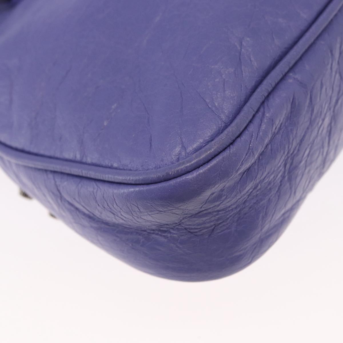 BALENCIAGA Neo Kagoul S Hand Bag Leather 2way Purple Silver 751523 Auth 158933SM
