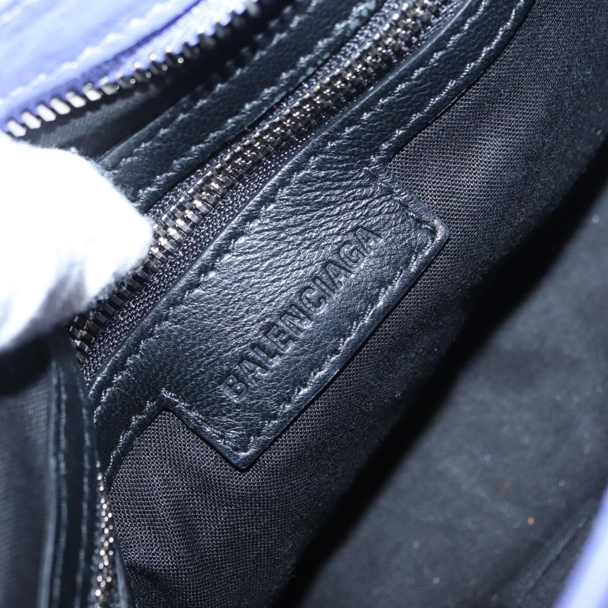 BALENCIAGA Neo Kagoul S Hand Bag Leather 2way Purple Silver 751523 Auth 158933SM