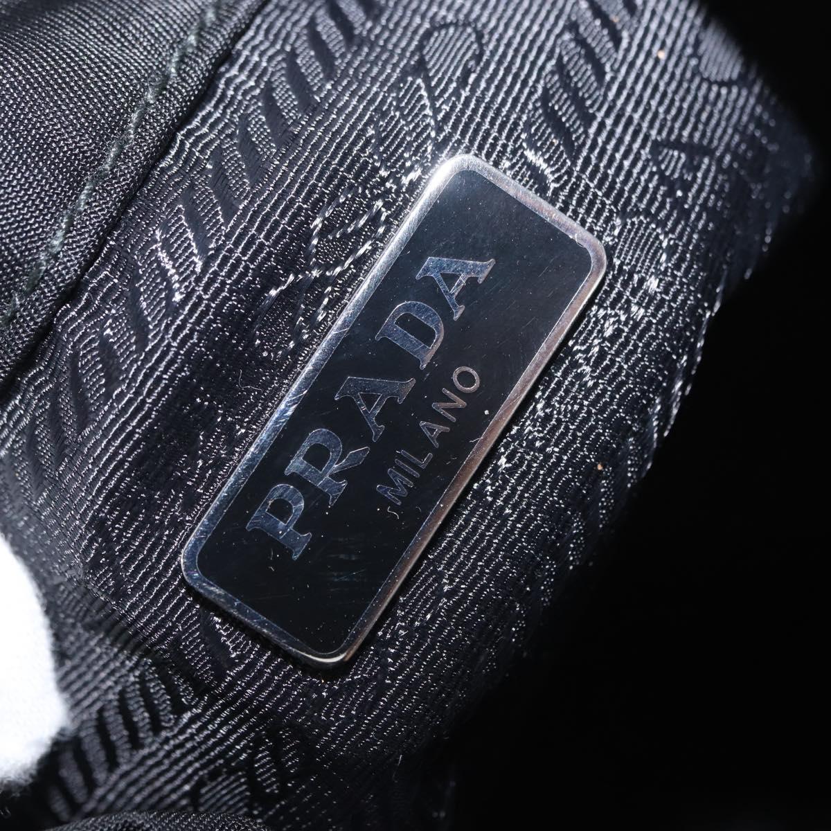 PRADA Hand Bag Nylon 2way Black Silver Auth 158945SAM