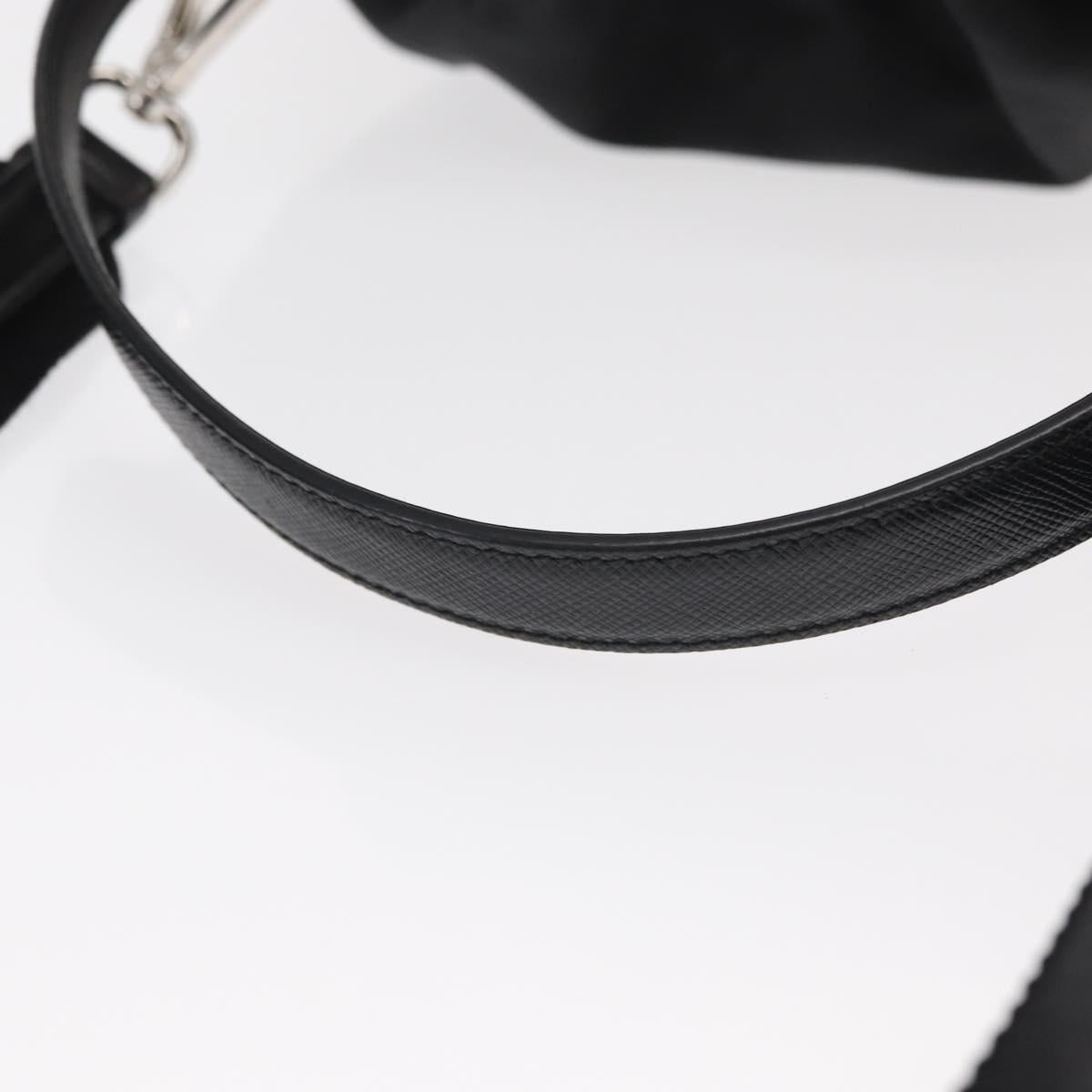 PRADA Hand Bag Nylon 2way Black Silver Auth 158945SAM