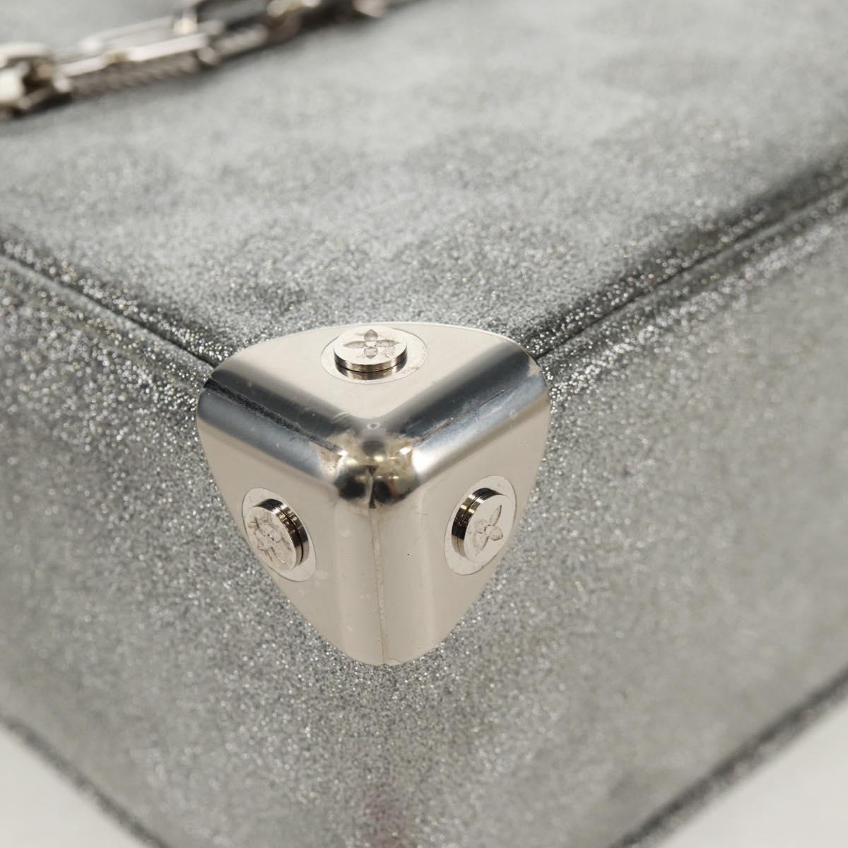 LOUIS VUITTON Damier Glitter Mini Soft Trunk Bag Silver M59726 LV Auth 158954SAM