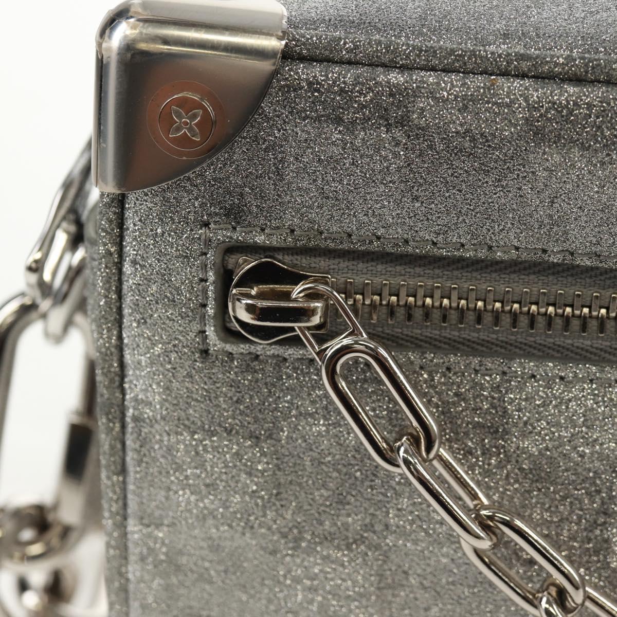 LOUIS VUITTON Damier Glitter Mini Soft Trunk Bag Silver M59726 LV Auth 158954SAM