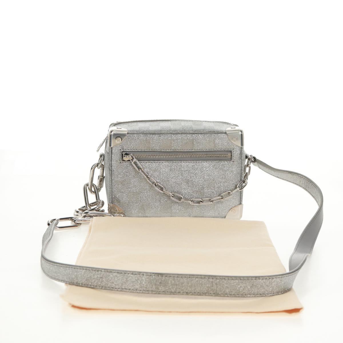LOUIS VUITTON Damier Glitter Mini Soft Trunk Bag Silver M59726 LV Auth 158954SAM