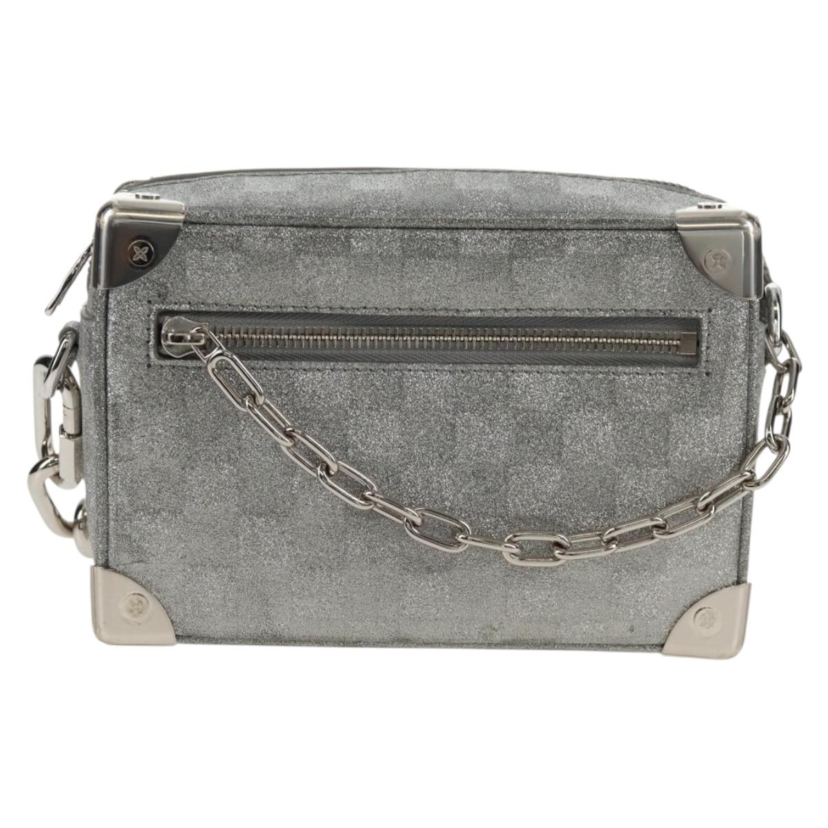 LOUIS VUITTON Damier Glitter Mini Soft Trunk Bag Silver M59726 LV Auth 158954SAM