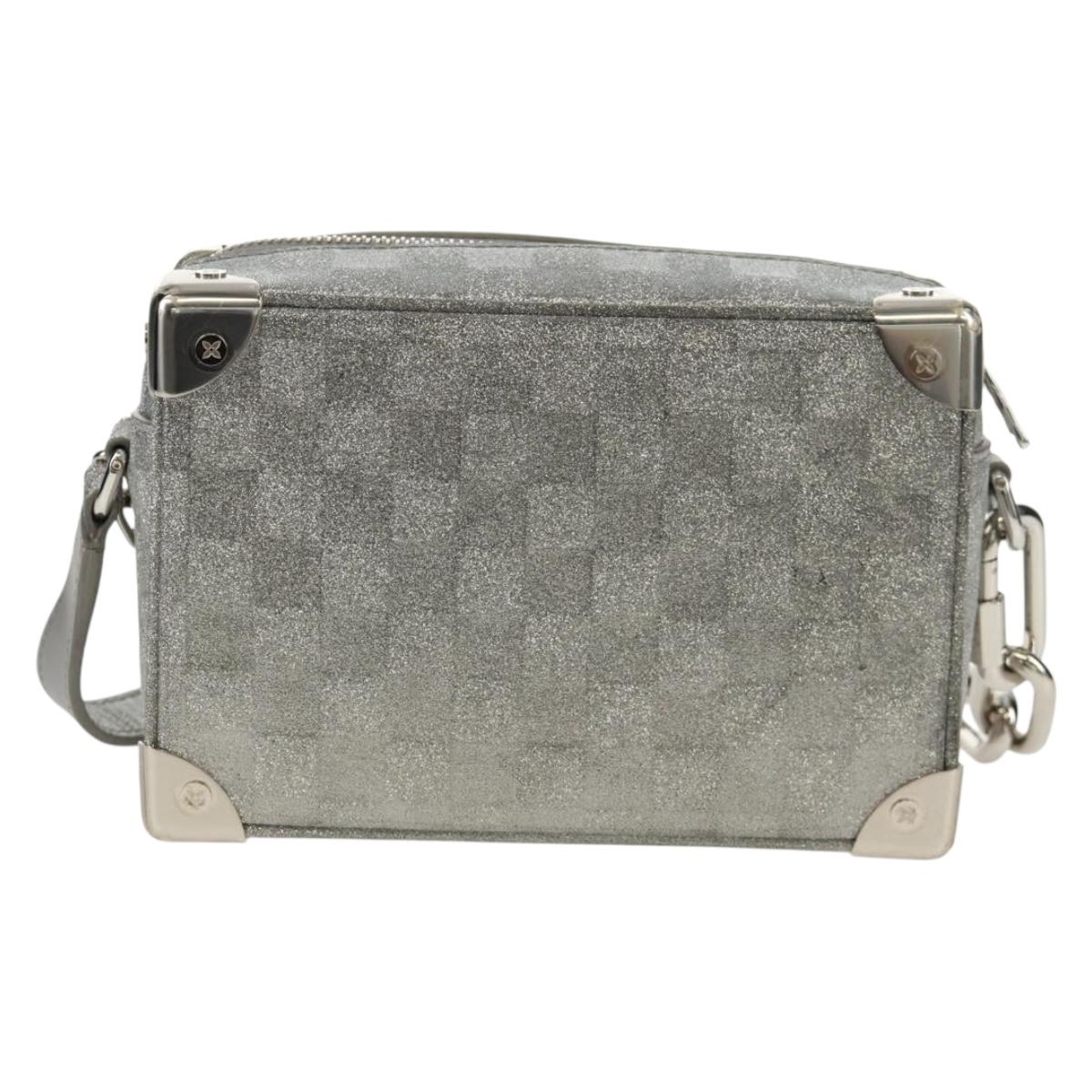 LOUIS VUITTON Damier Glitter Mini Soft Trunk Bag Silver M59726 LV Auth 158954SAM