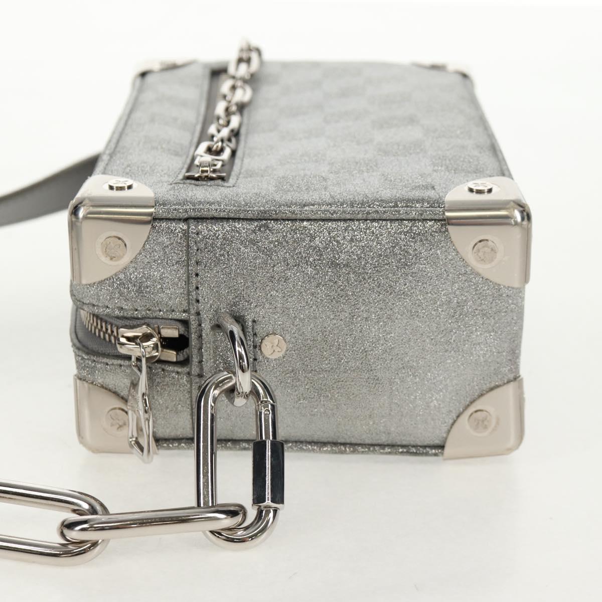 LOUIS VUITTON Damier Glitter Mini Soft Trunk Bag Silver M59726 LV Auth 158954SAM