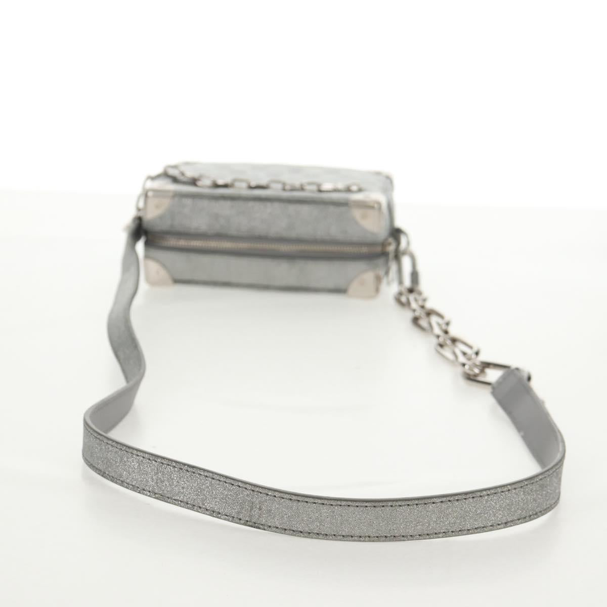 LOUIS VUITTON Damier Glitter Mini Soft Trunk Bag Silver M59726 LV Auth 158954SAM