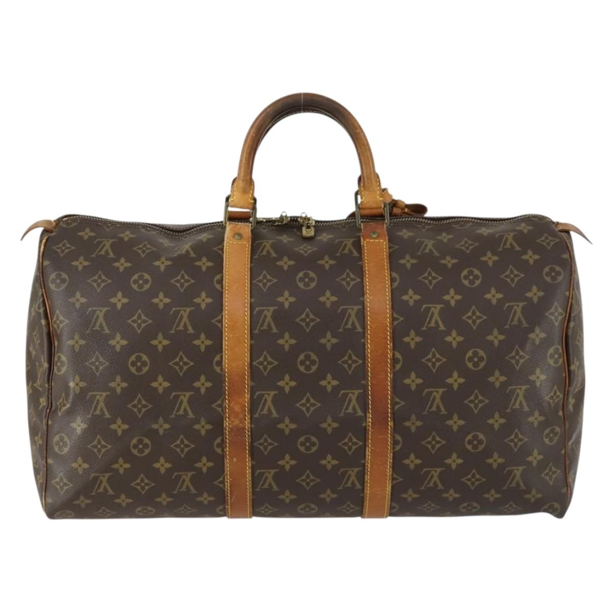 LOUIS VUITTON Monogram Keepall 50 Boston Bag M41426 LV Auth 158956