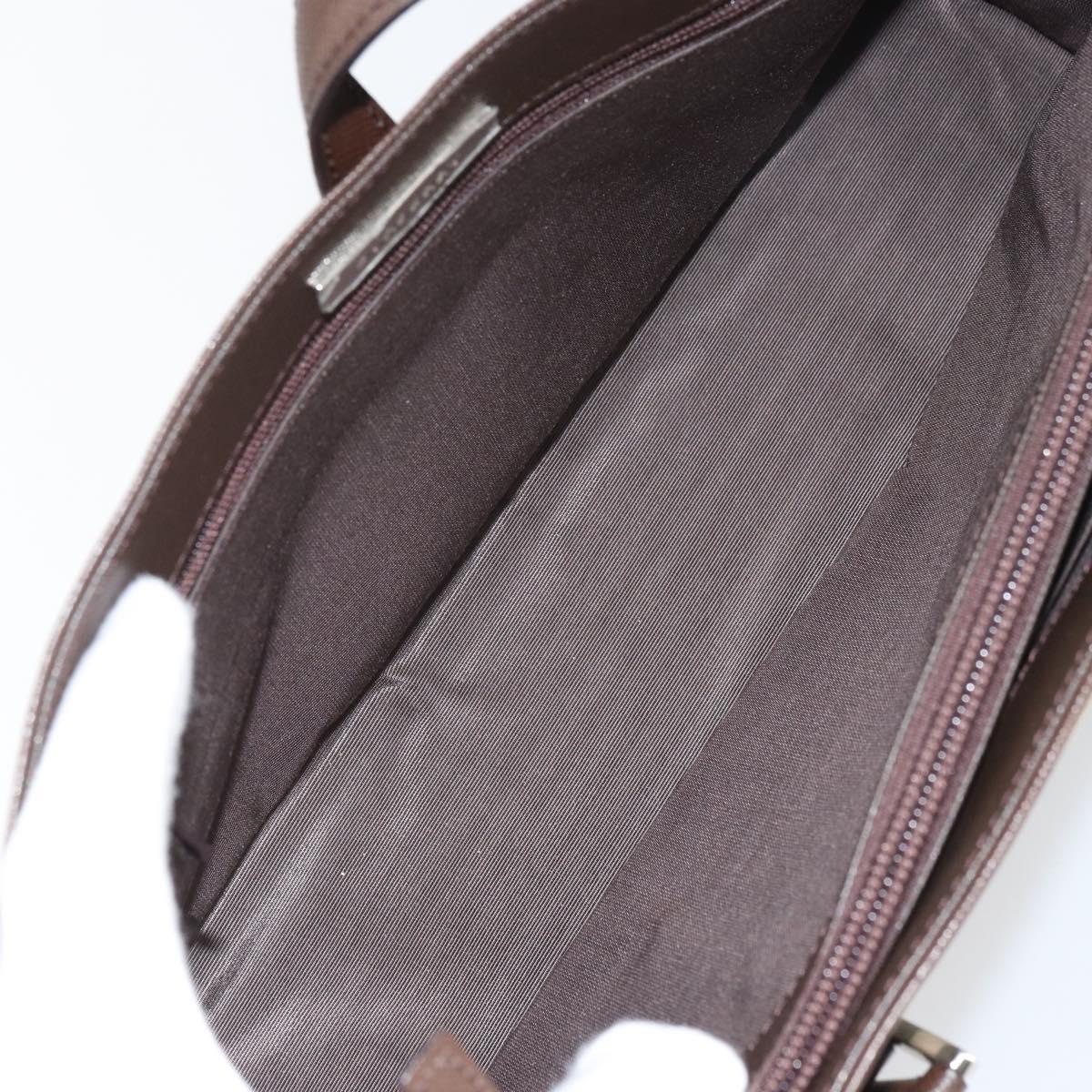 BURBERRY Nova Check Hand Bag Canvas Beige Silver Auth 158957A