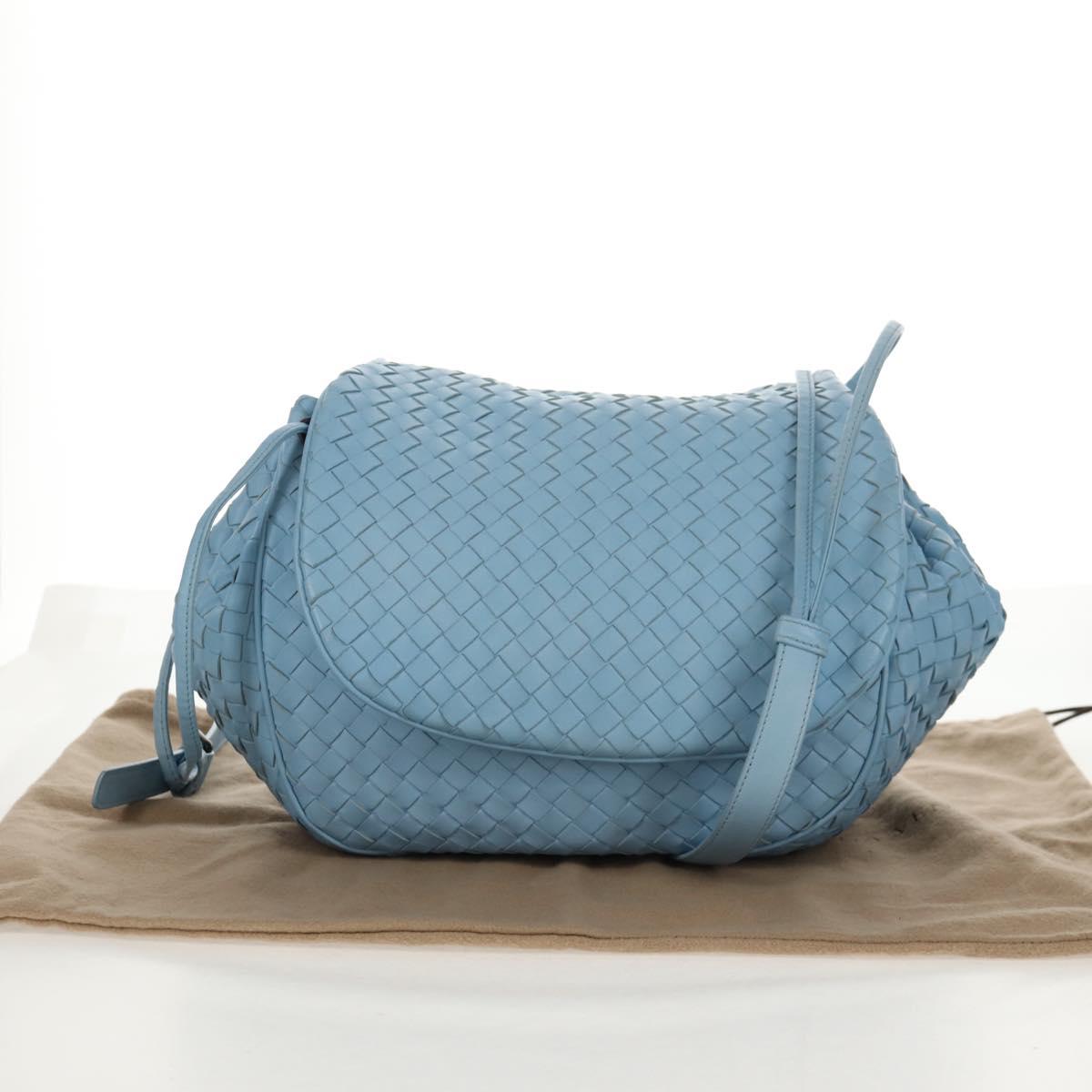 BOTTEGA VENETA INTRECCIATO Shoulder Bag Leather Light Blue Auth 158959V