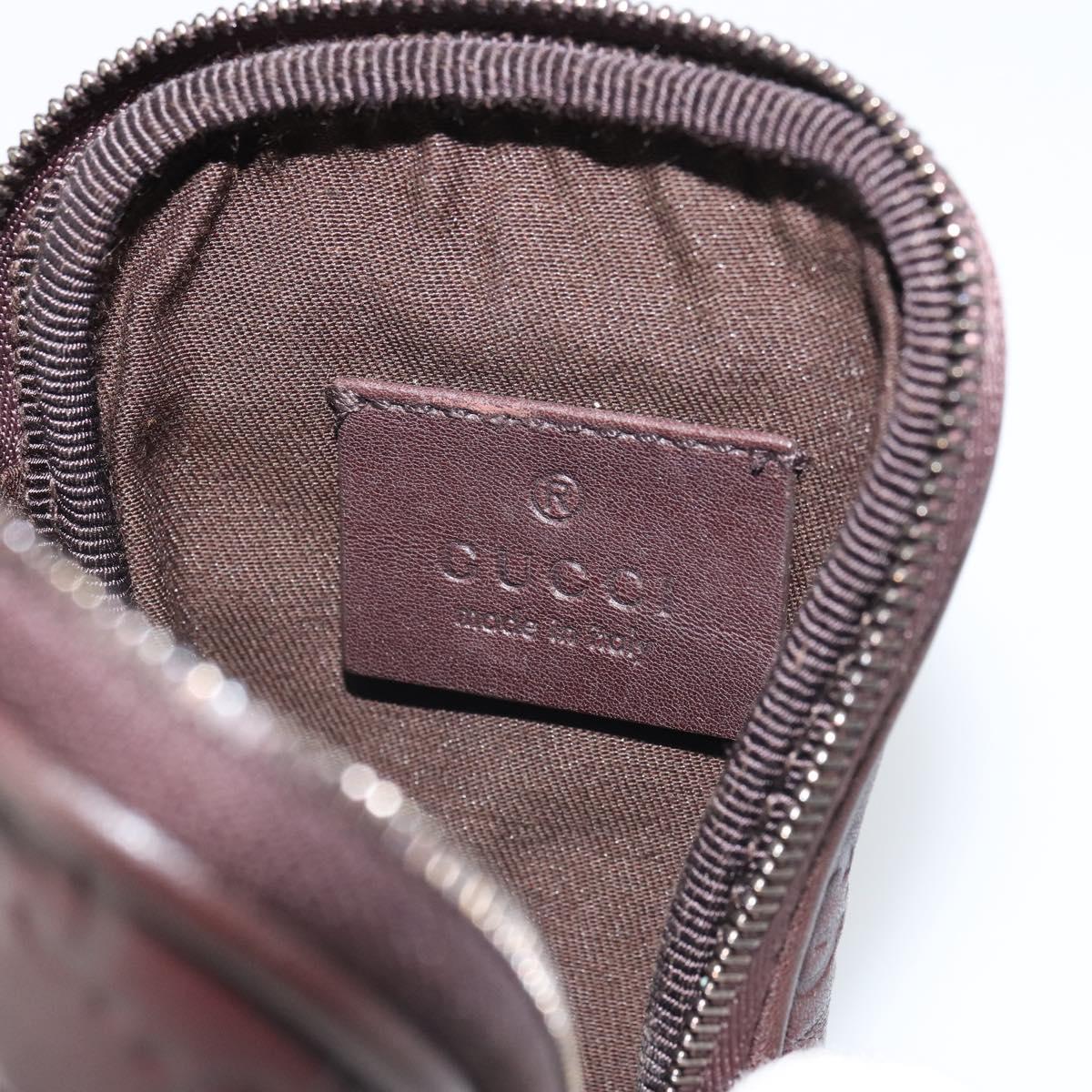 GUCCI GG Canvas Guccissima Pouch Leather Brown Silver 162351 Auth 158971