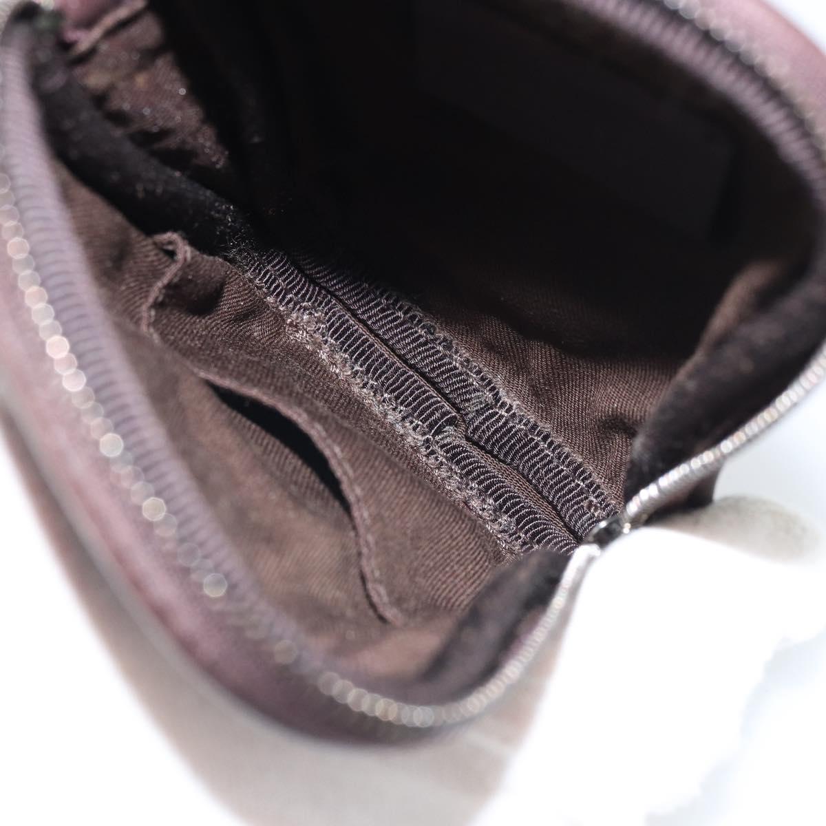 GUCCI GG Canvas Guccissima Pouch Leather Brown Silver 162351 Auth 158971