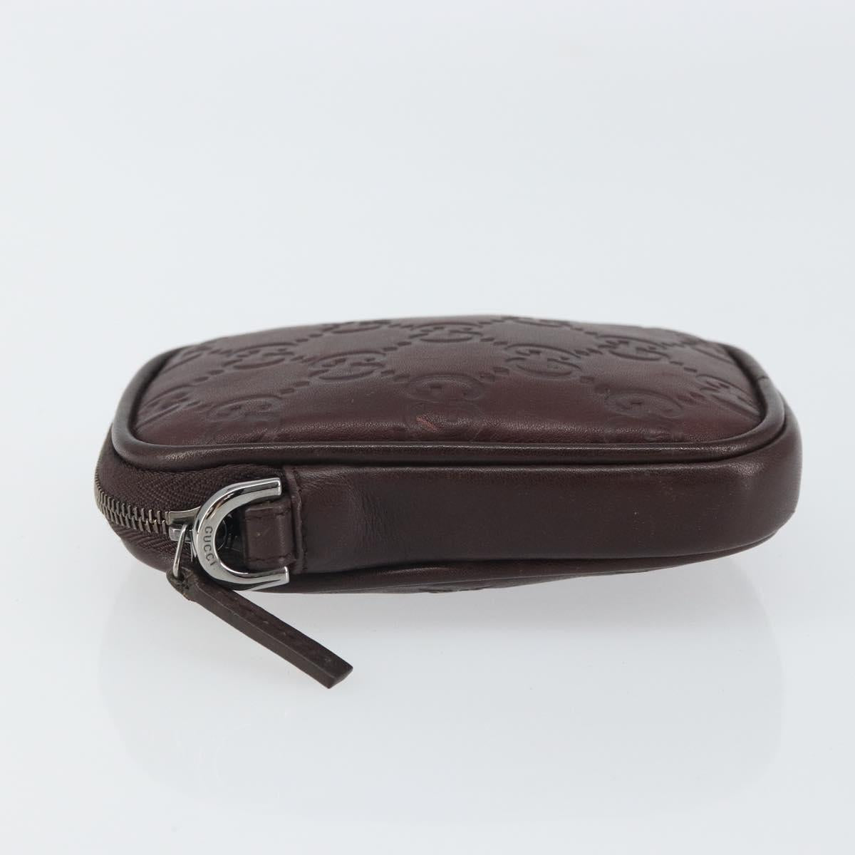 GUCCI GG Canvas Guccissima Pouch Leather Brown Silver 162351 Auth 158971
