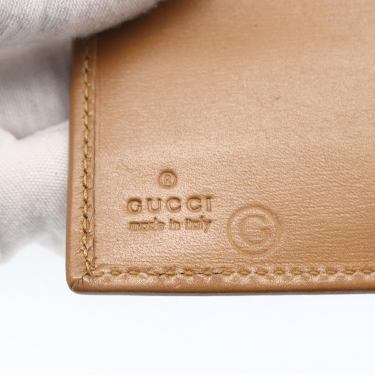 GUCCI Day Planner Cover Leather Beige Gold 031 4463 1067 Auth 158975