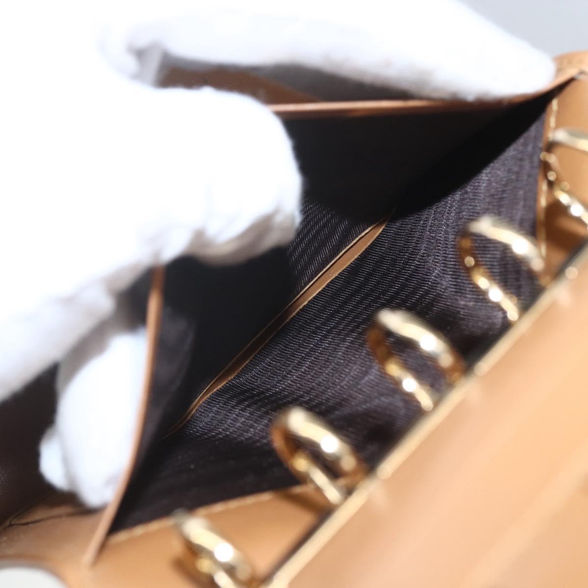 GUCCI Day Planner Cover Leather Beige Gold 031 4463 1067 Auth 158975