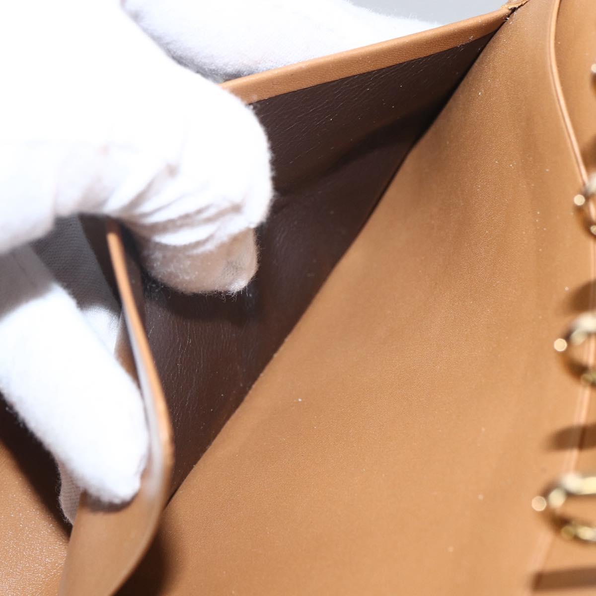 GUCCI Day Planner Cover Leather Beige Gold 031 4463 1067 Auth 158975