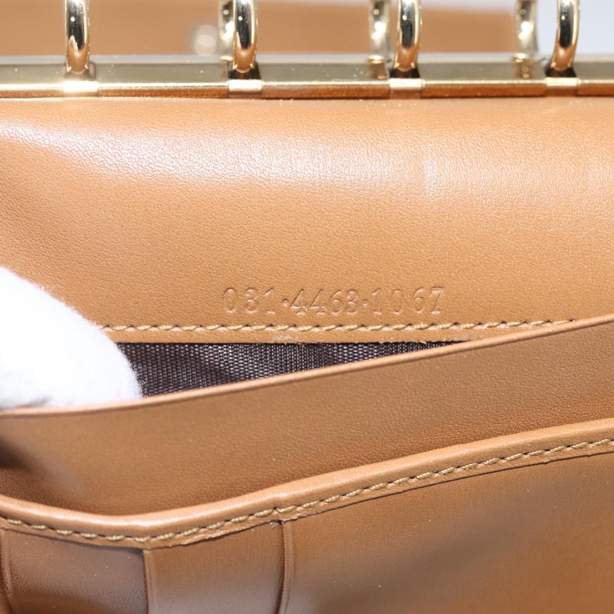 GUCCI Day Planner Cover Leather Beige Gold 031 4463 1067 Auth 158975