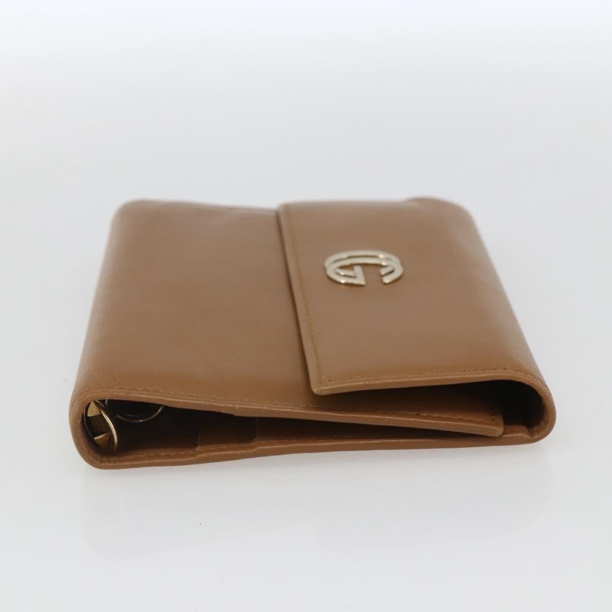 GUCCI Day Planner Cover Leather Beige Gold 031 4463 1067 Auth 158975