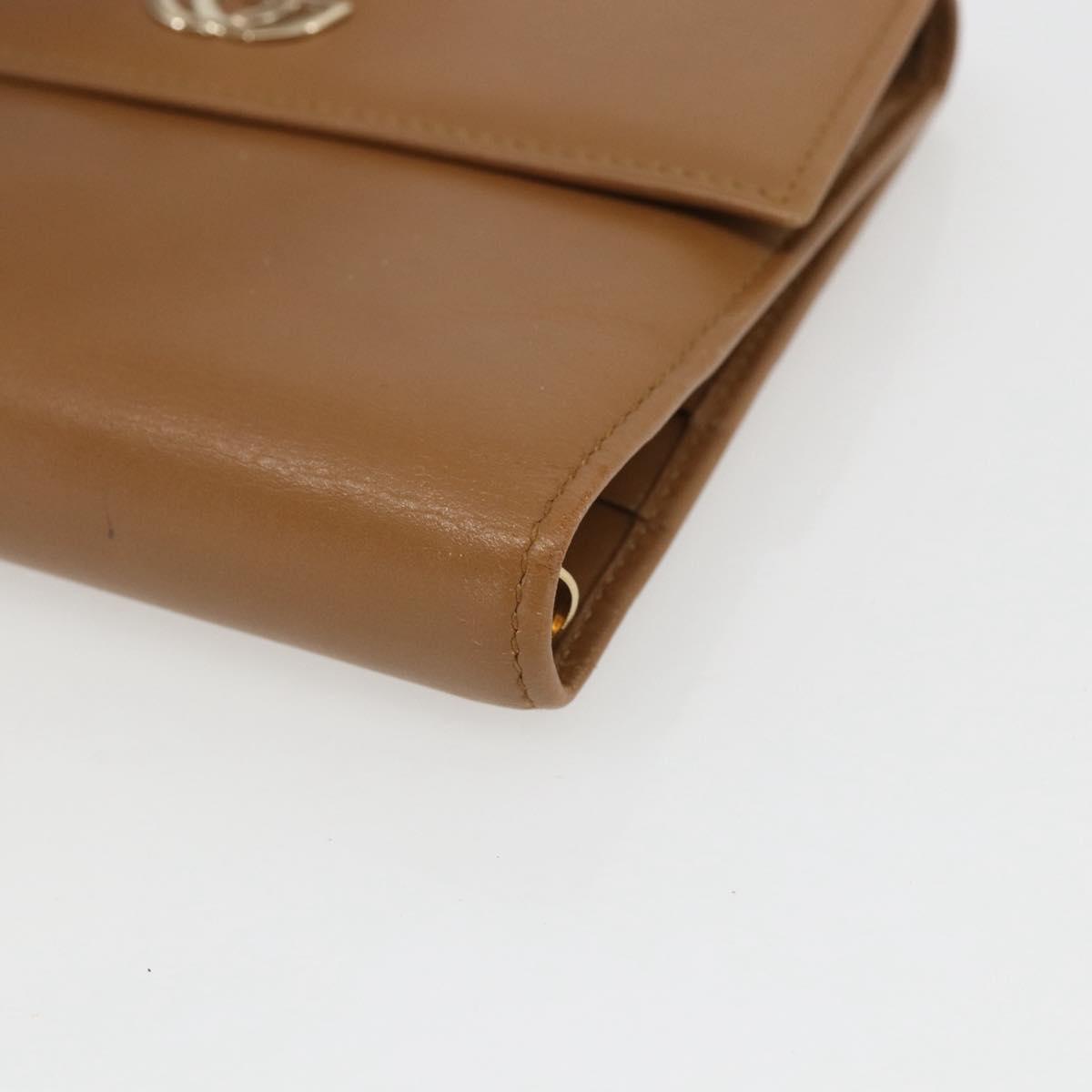 GUCCI Day Planner Cover Leather Beige Gold 031 4463 1067 Auth 158975