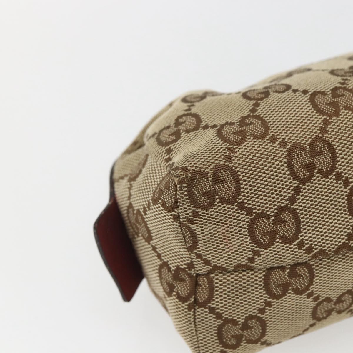 GUCCI GG Canvas Pouch Beige Gold 153228 Auth 158976