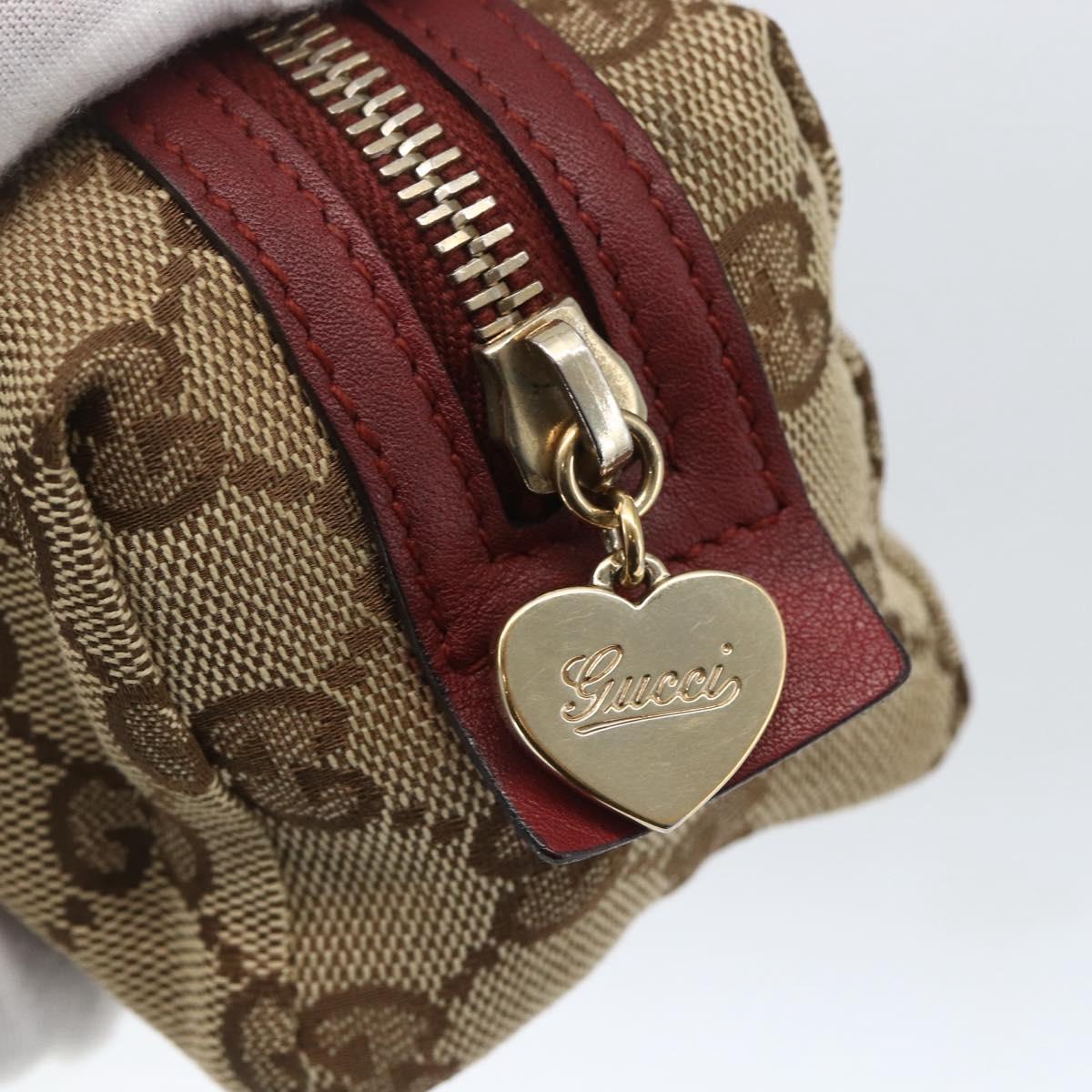 GUCCI GG Canvas Pouch Beige Gold 153228 Auth 158976
