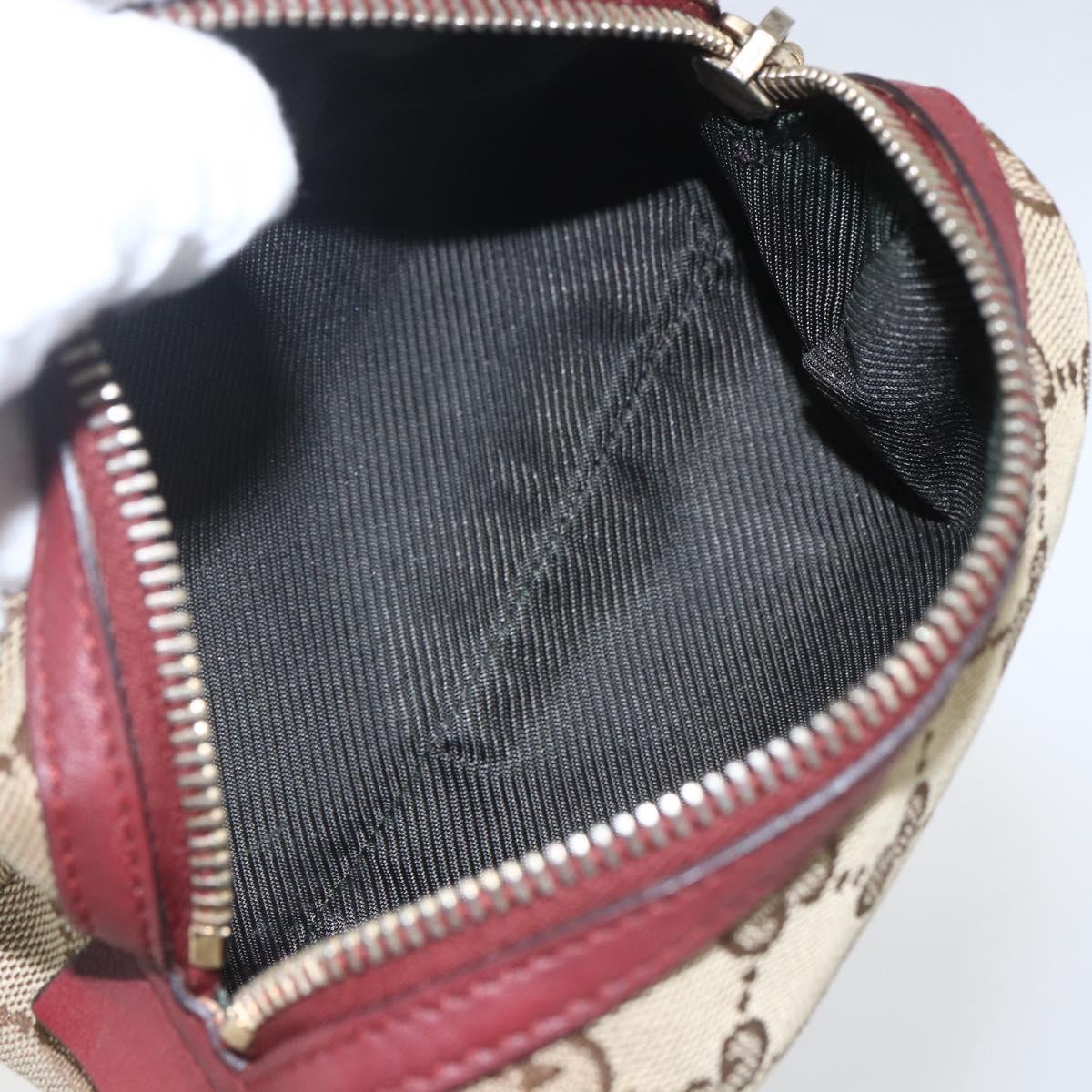 GUCCI GG Canvas Pouch Beige Gold 153228 Auth 158976