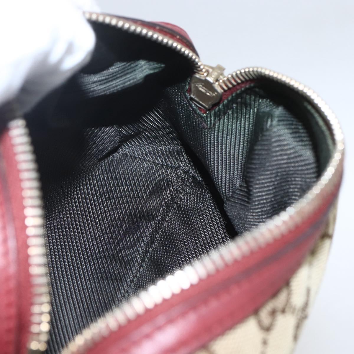 GUCCI GG Canvas Pouch Beige Gold 153228 Auth 158976