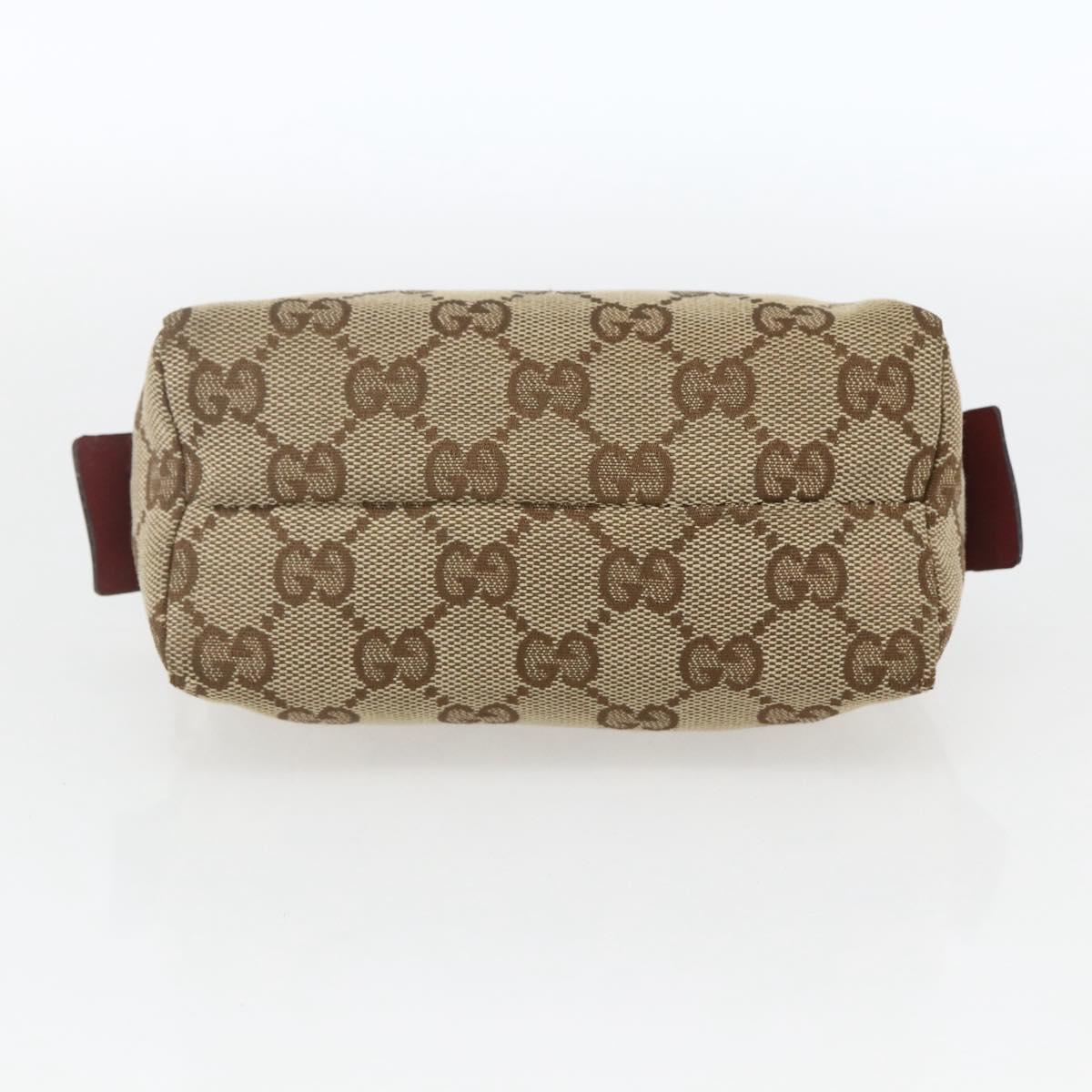 GUCCI GG Canvas Pouch Beige Gold 153228 Auth 158976