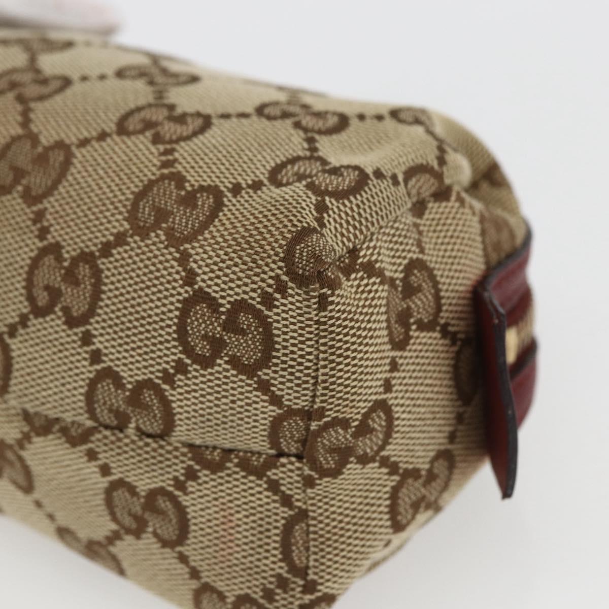 GUCCI GG Canvas Pouch Beige Gold 153228 Auth 158976