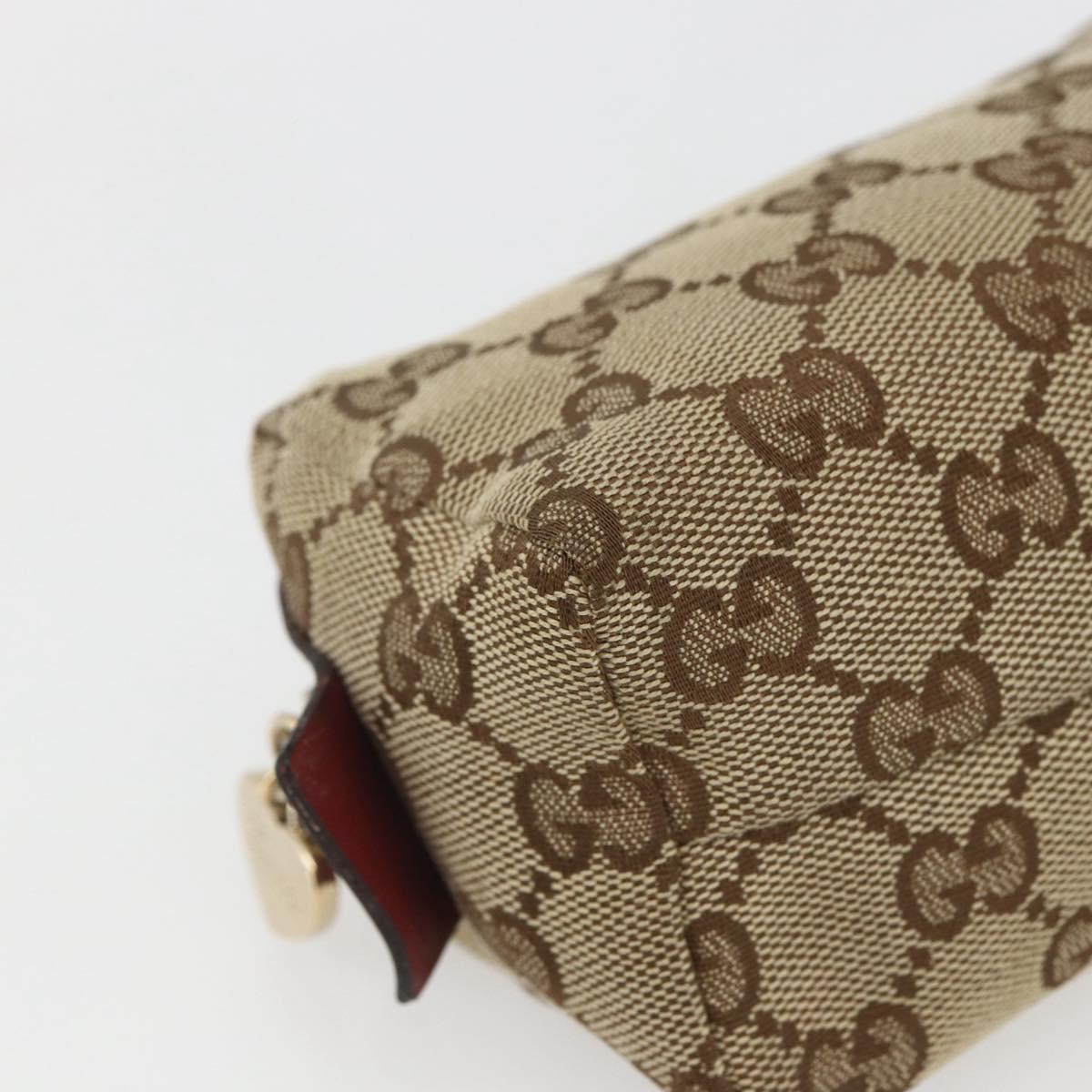 GUCCI GG Canvas Pouch Beige Gold 153228 Auth 158976