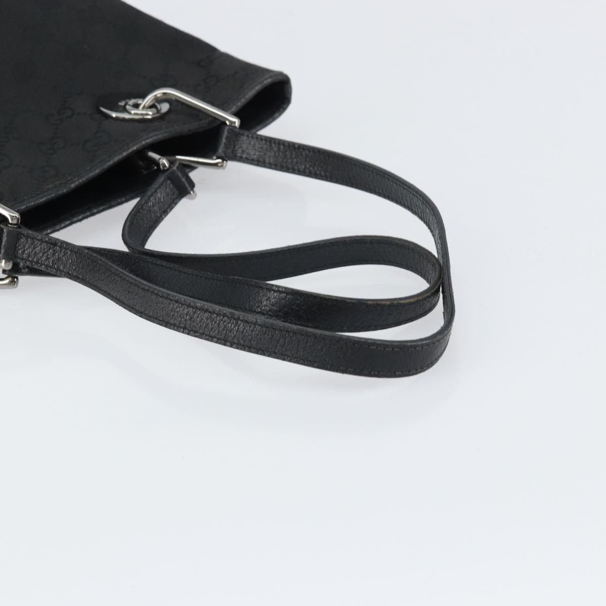 GUCCI GG Canvas Tote Bag Black Silver 120840 Auth 158987