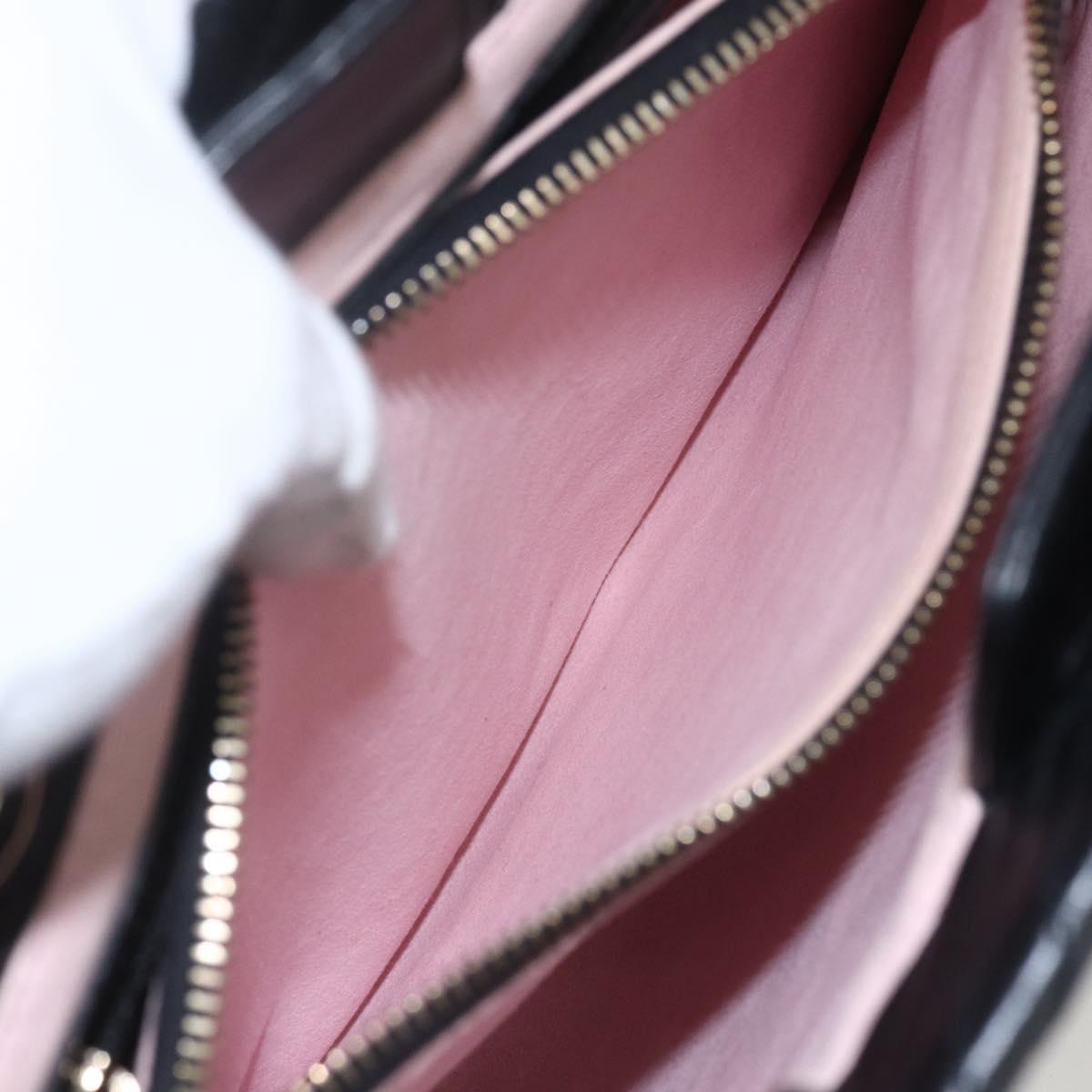 BALLY Hand Bag Leather Black Gold Auth 158990