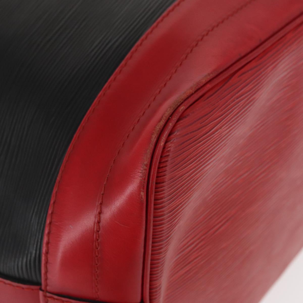 LOUIS VUITTON Epi Noe Shoulder Bag Bicolor Black Red M44017 LV Auth 158992