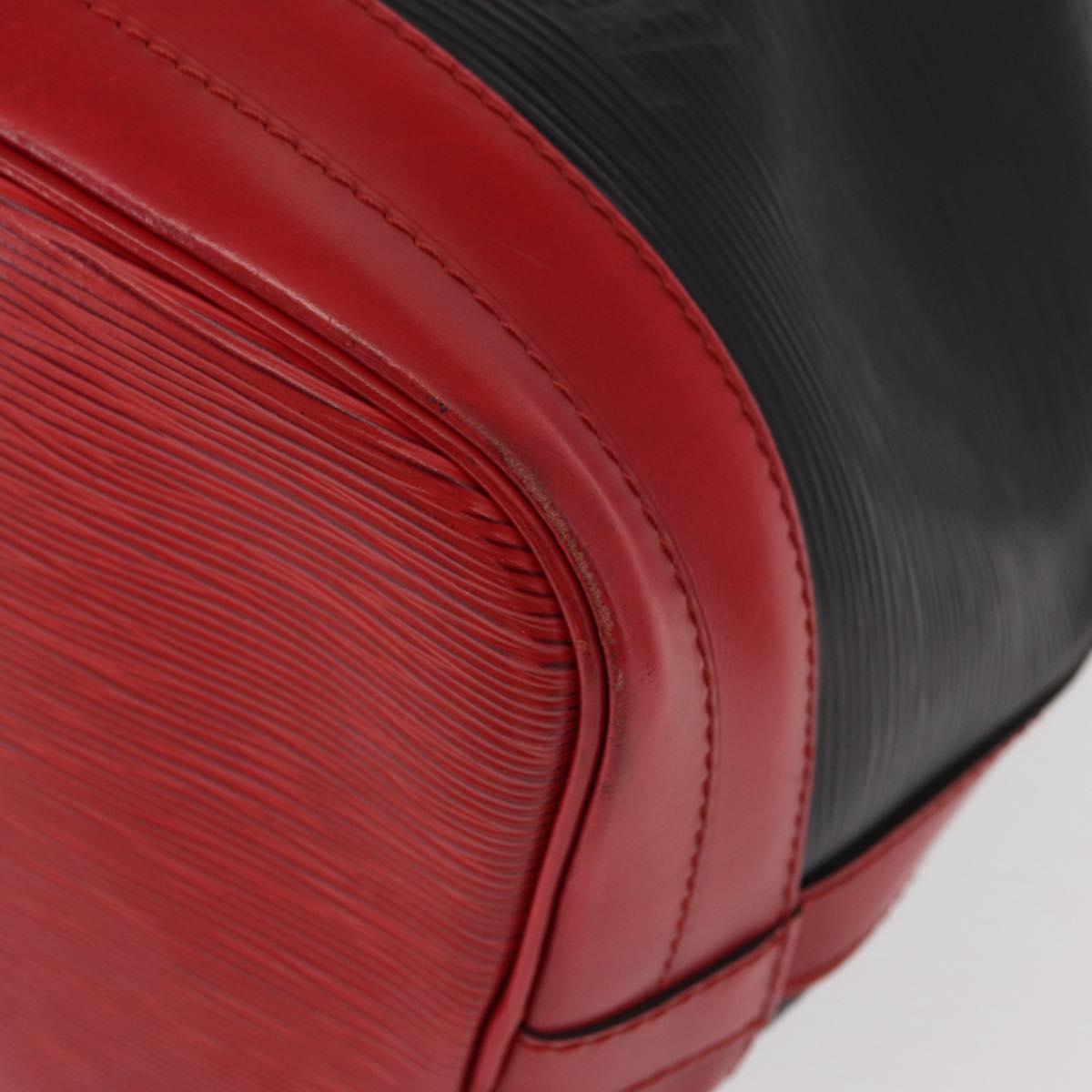 LOUIS VUITTON Epi Noe Shoulder Bag Bicolor Black Red M44017 LV Auth 158992