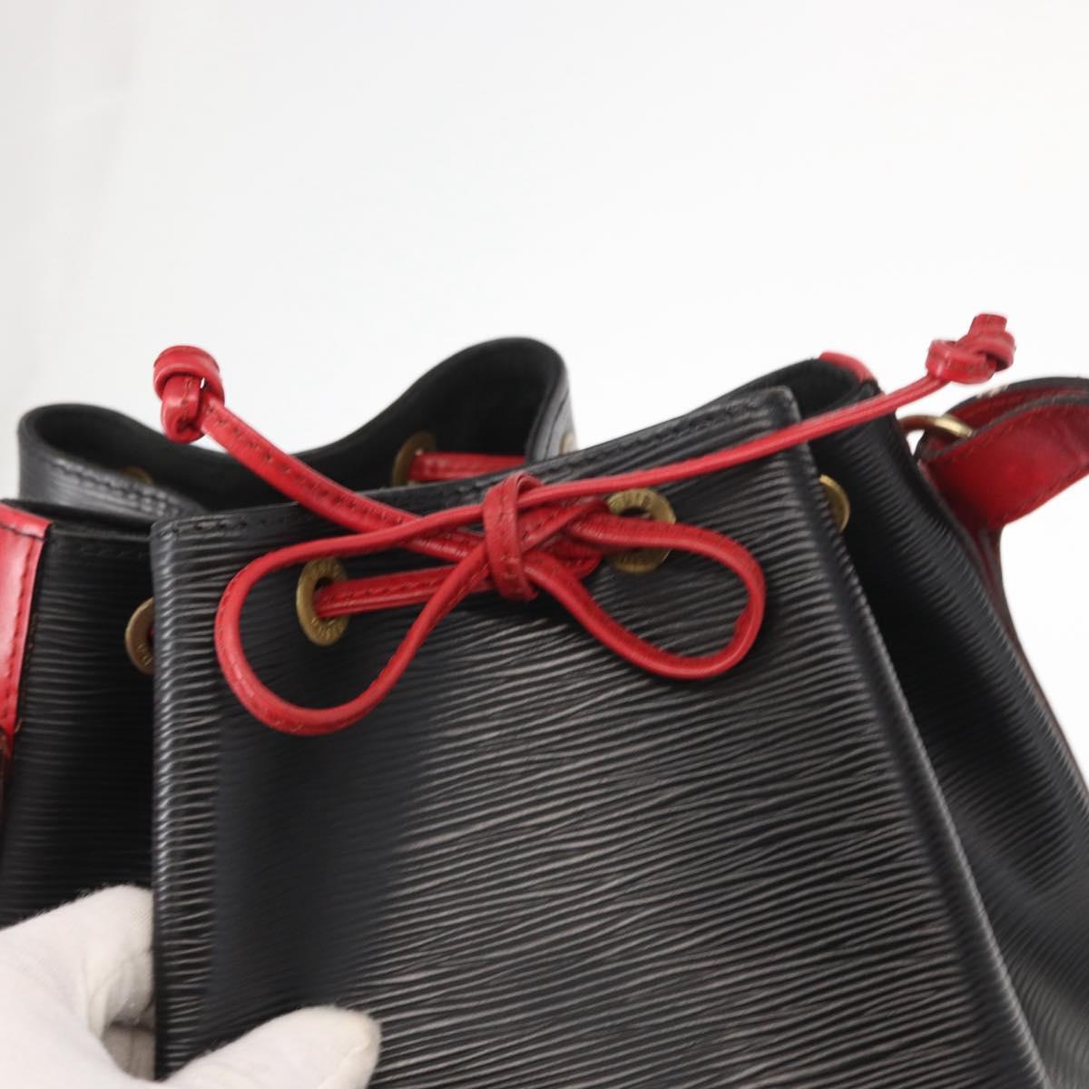 LOUIS VUITTON Epi Noe Shoulder Bag Bicolor Black Red M44017 LV Auth 158992