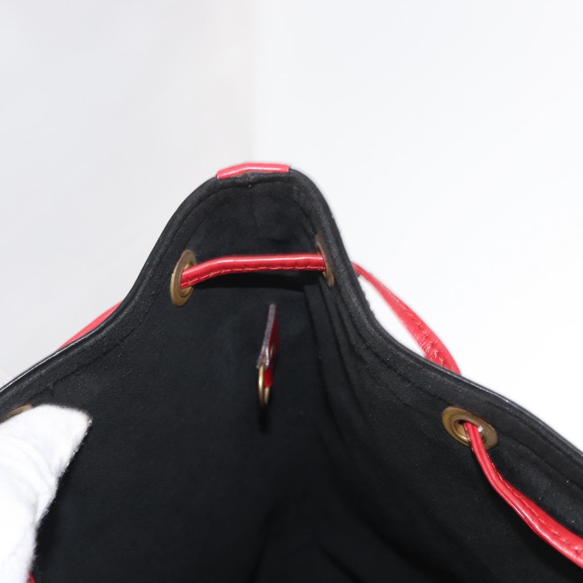 LOUIS VUITTON Epi Noe Shoulder Bag Bicolor Black Red M44017 LV Auth 158992