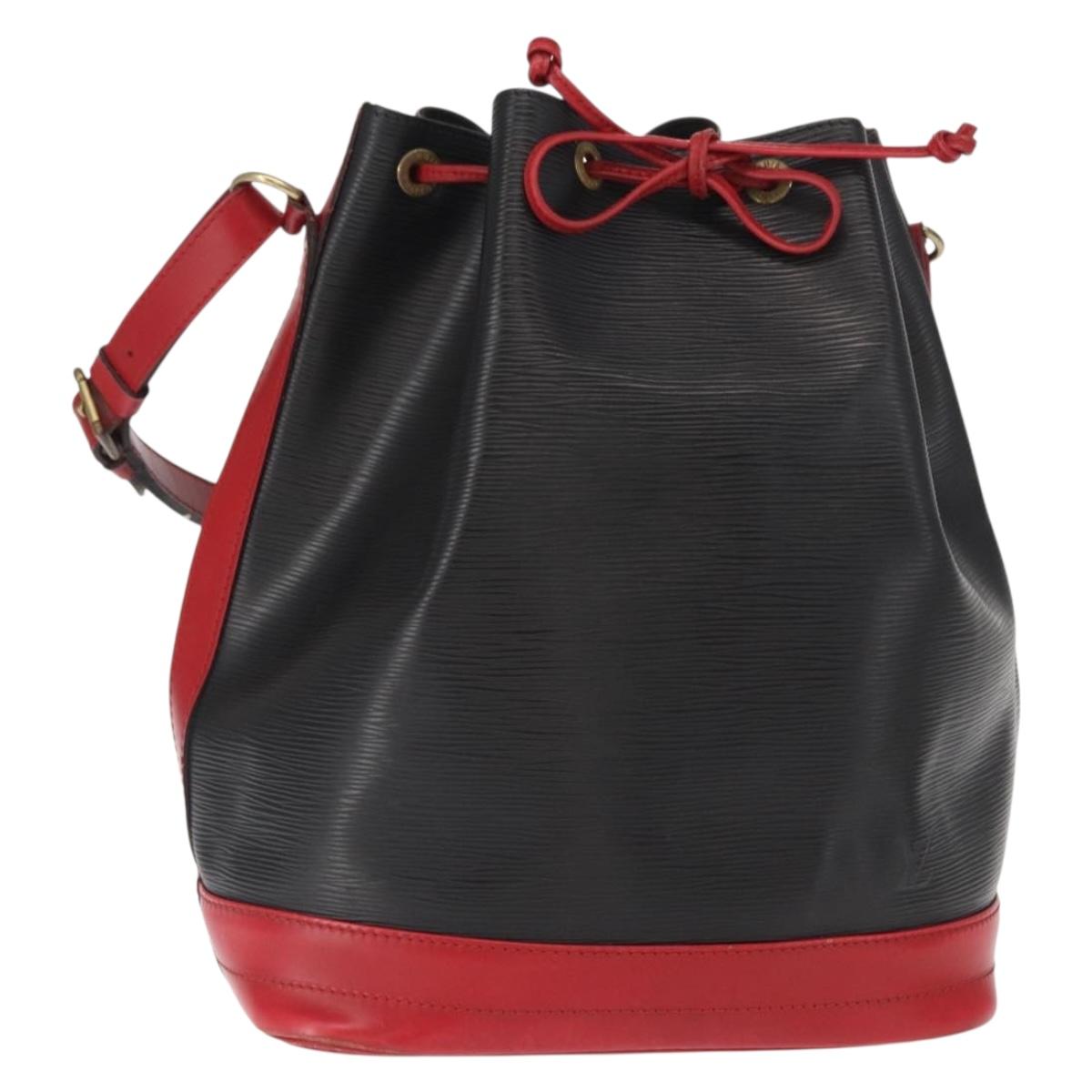 LOUIS VUITTON Epi Noe Shoulder Bag Bicolor Black Red M44017 LV Auth 158992