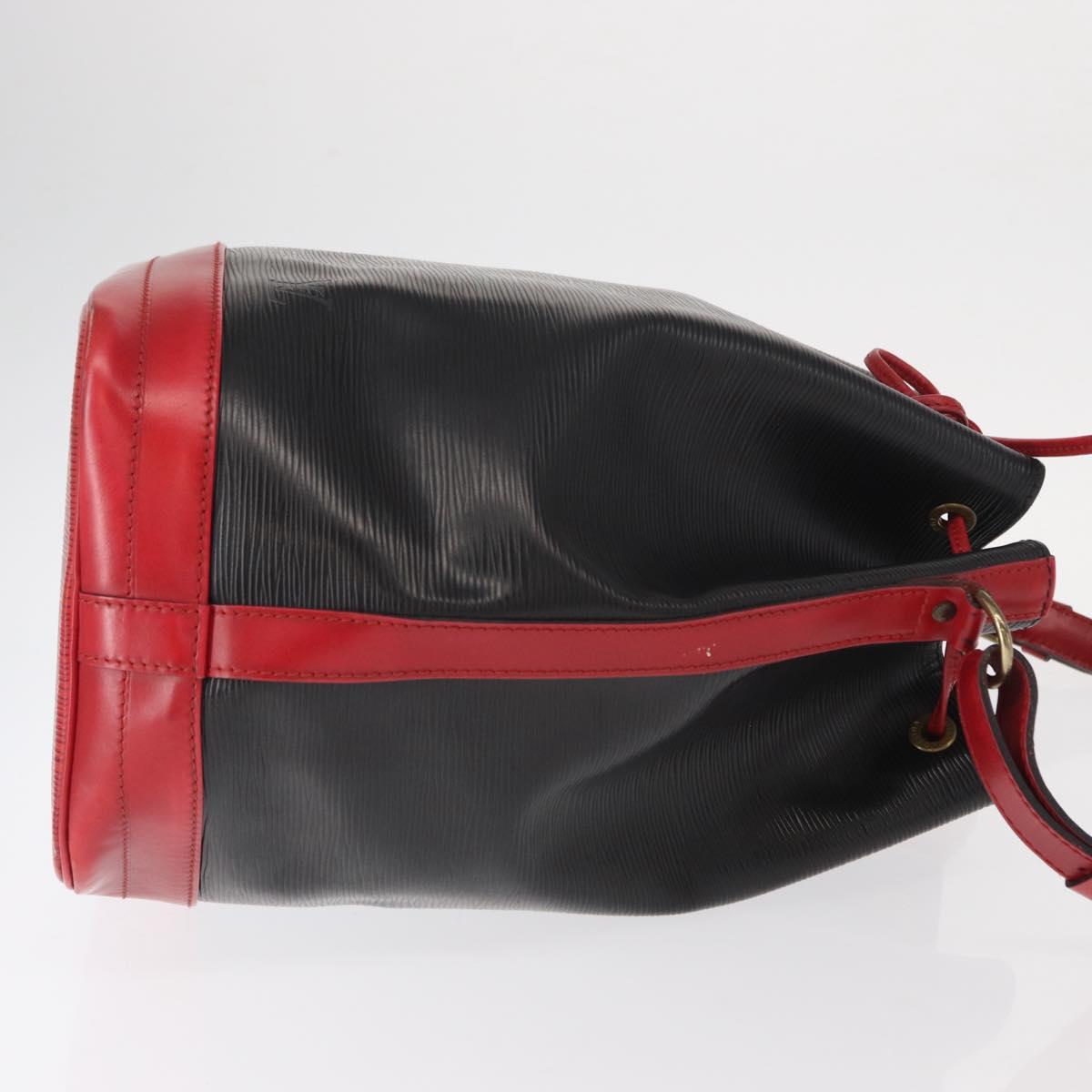 LOUIS VUITTON Epi Noe Shoulder Bag Bicolor Black Red M44017 LV Auth 158992
