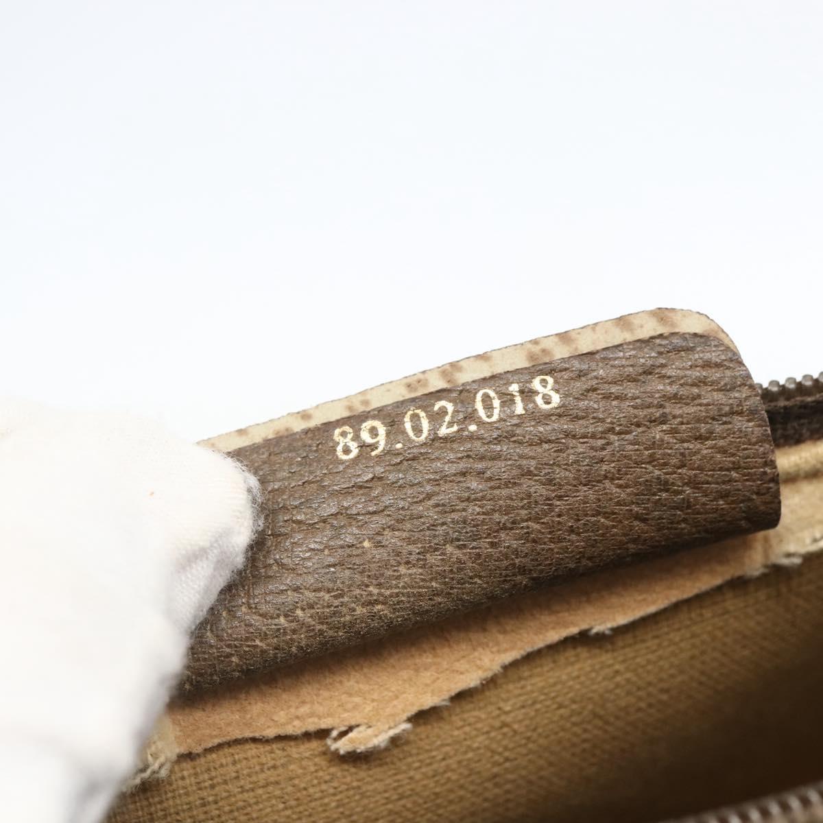 GUCCI GG Supreme Web Sherry Line Bag PVC Beige Gold 89 02 018 Auth 159003