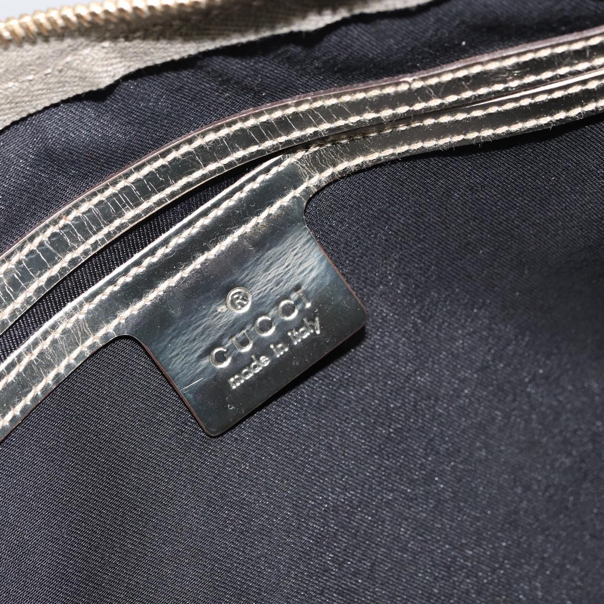 GUCCI GG Supreme Hand Bag PVC Leather White Gold 190259 Auth 159013