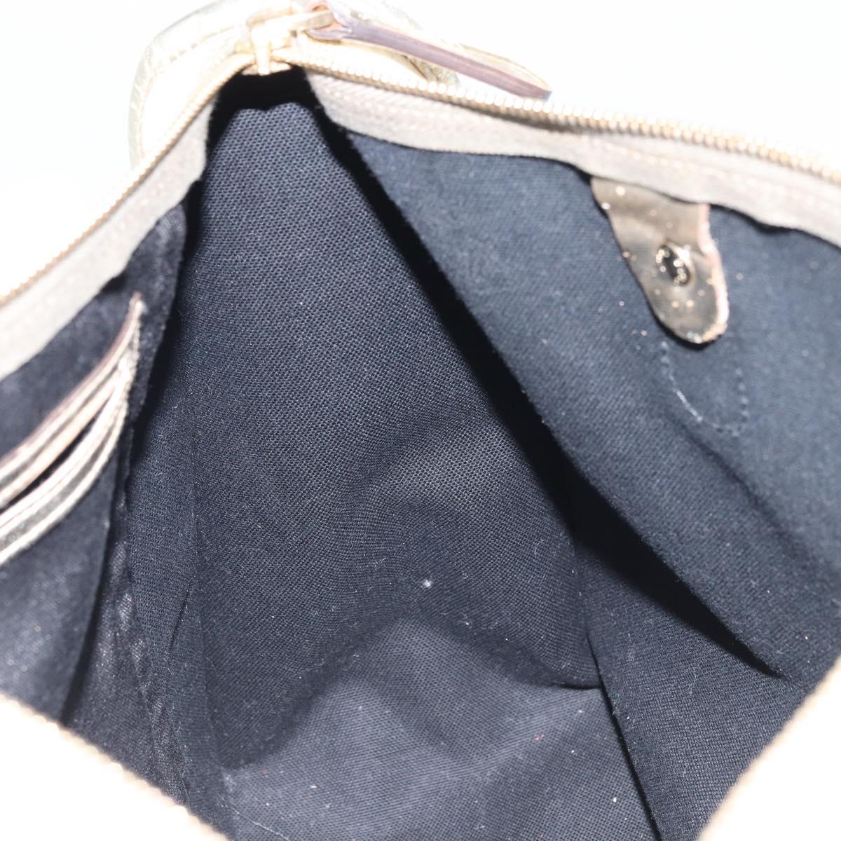 GUCCI GG Supreme Hand Bag PVC Leather White Gold 190259 Auth 159013