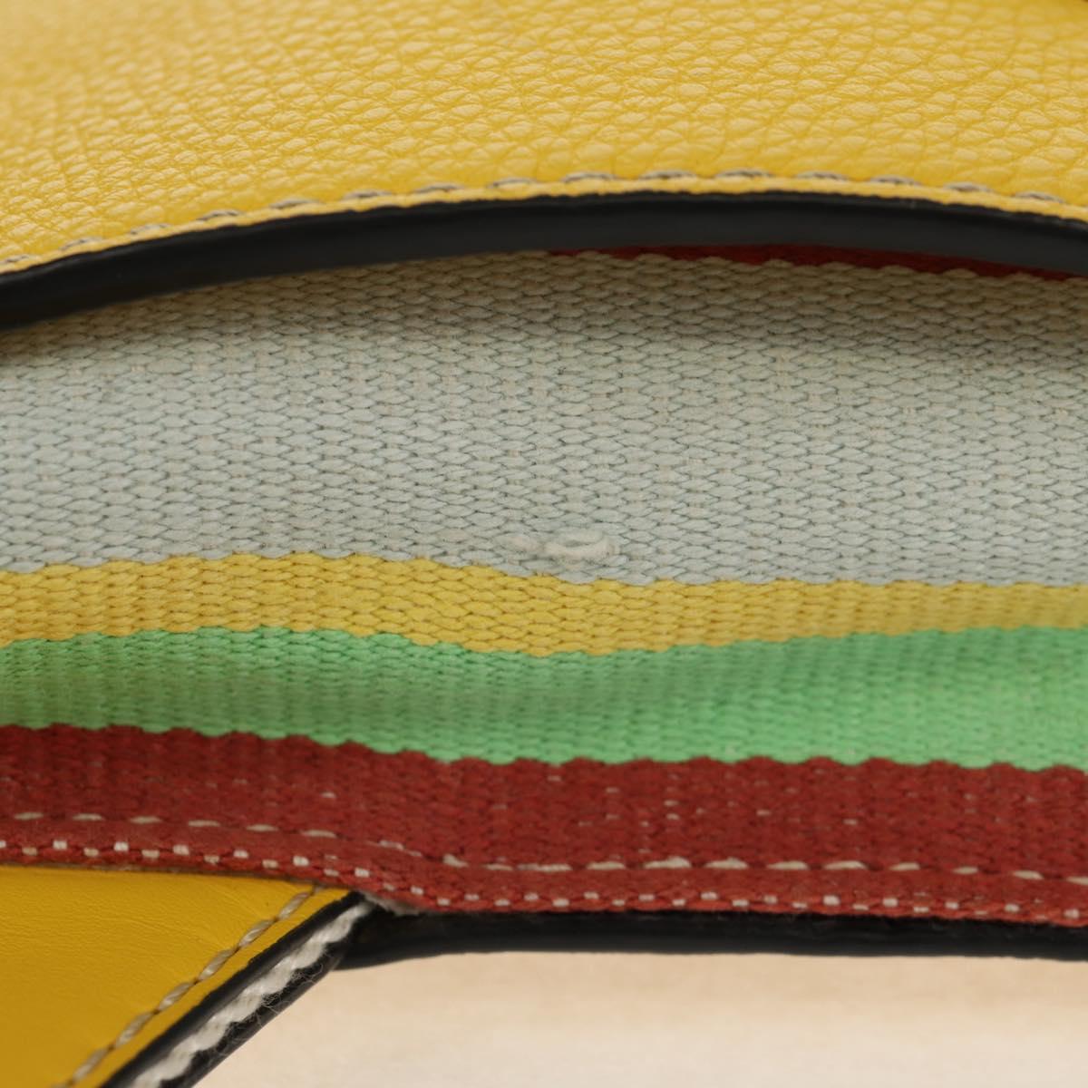 LOEWE Waist bag Leather Yellow Silver Auth 159022V
