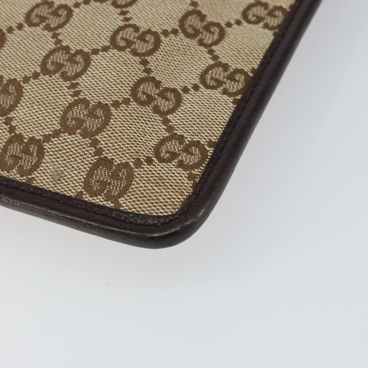 GUCCI GG Canvas Shoulder Bag Beige Silver 27639 Auth 159029V