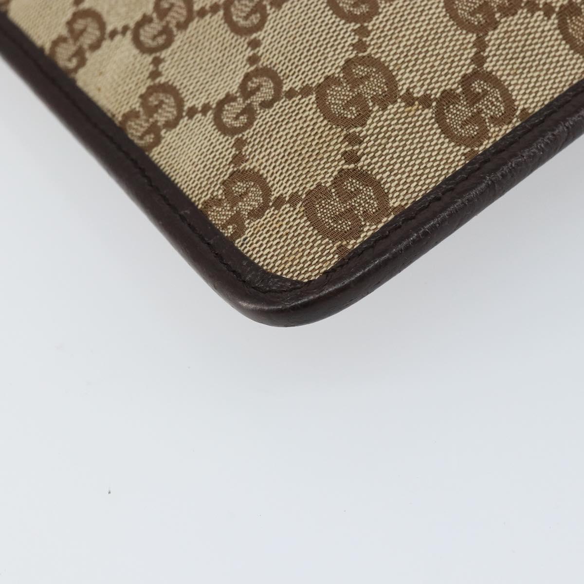 GUCCI GG Canvas Shoulder Bag Beige Silver 27639 Auth 159029V
