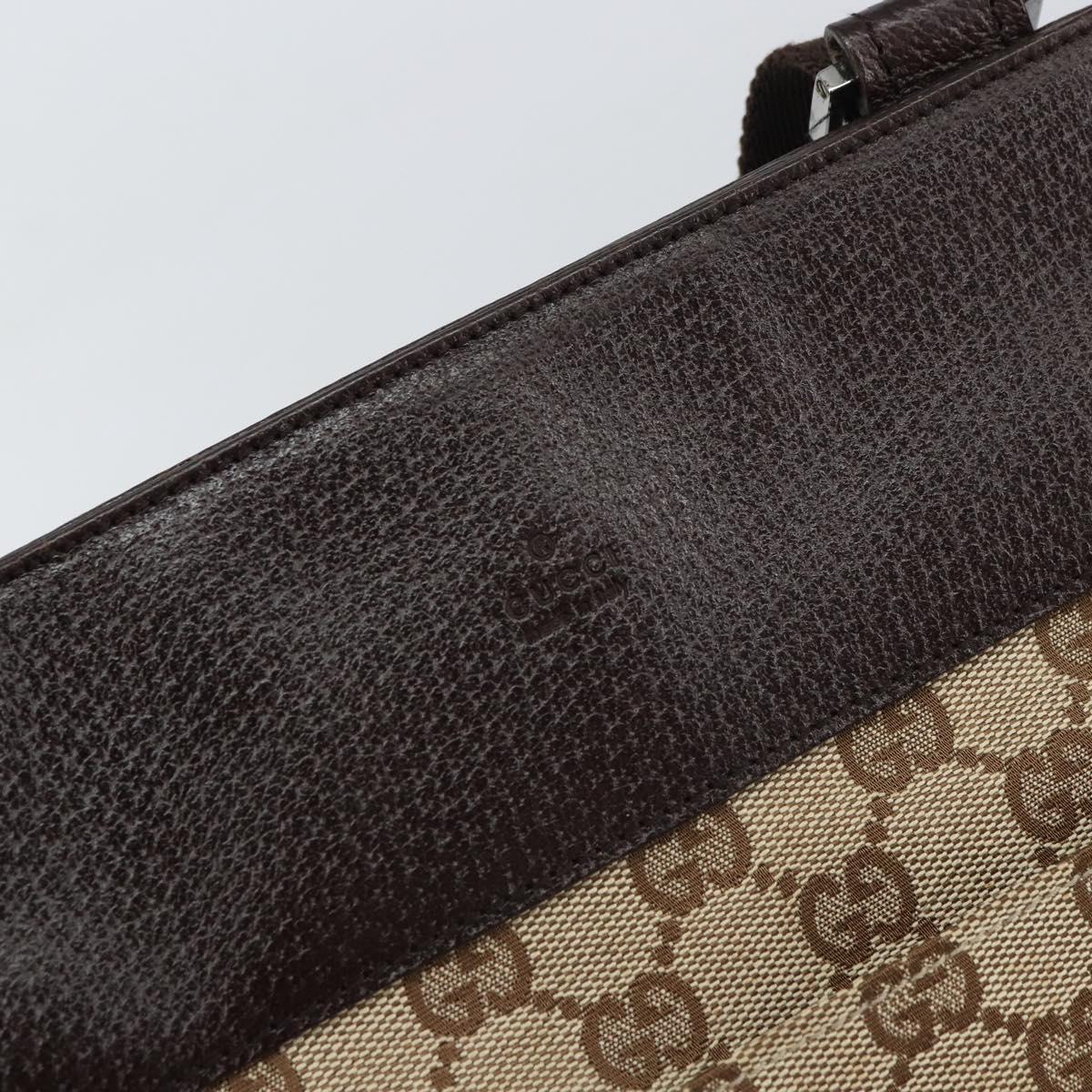 GUCCI GG Canvas Shoulder Bag Beige Silver 27639 Auth 159029V