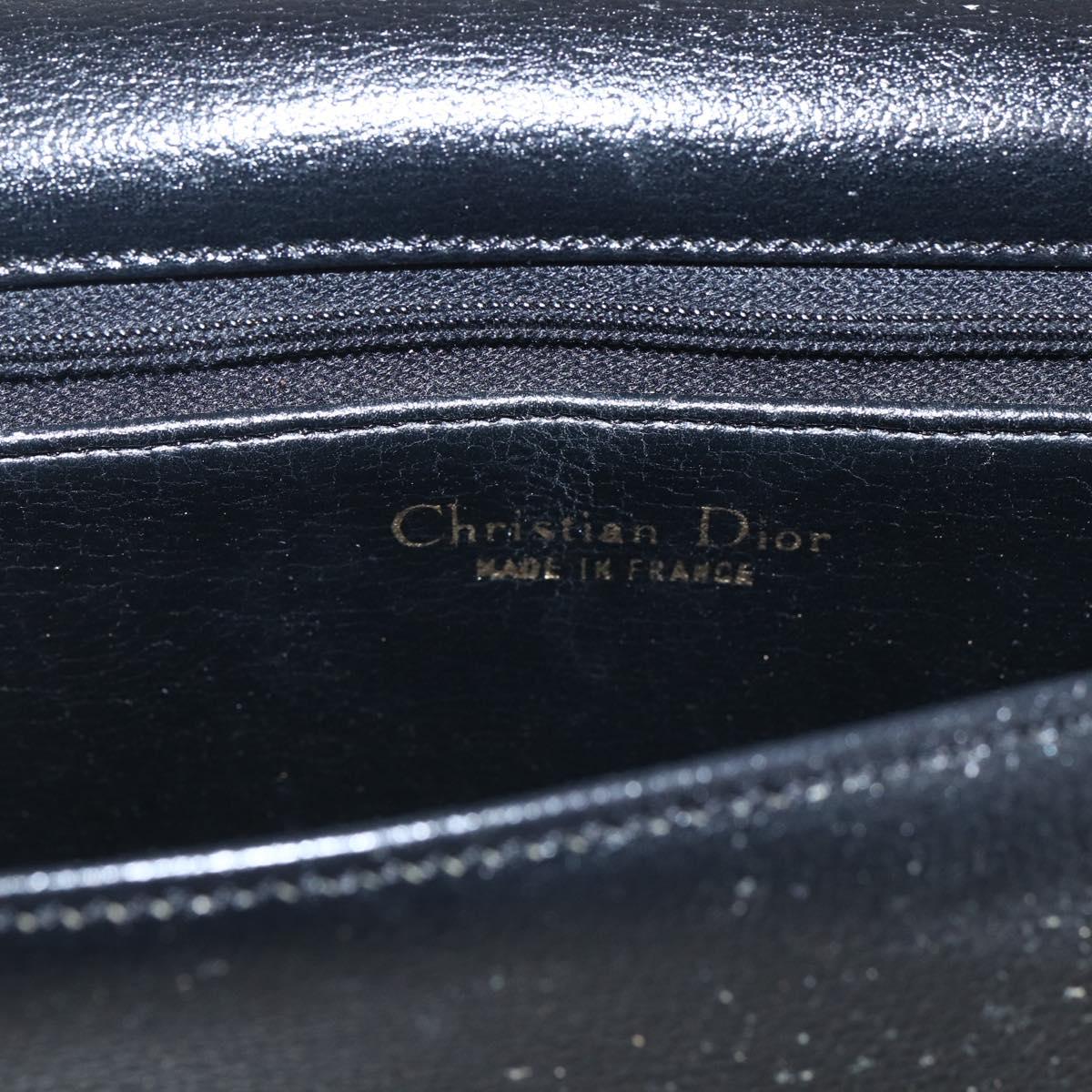 Christian Dior Shoulder Bag Leather Black Gold Auth 159033