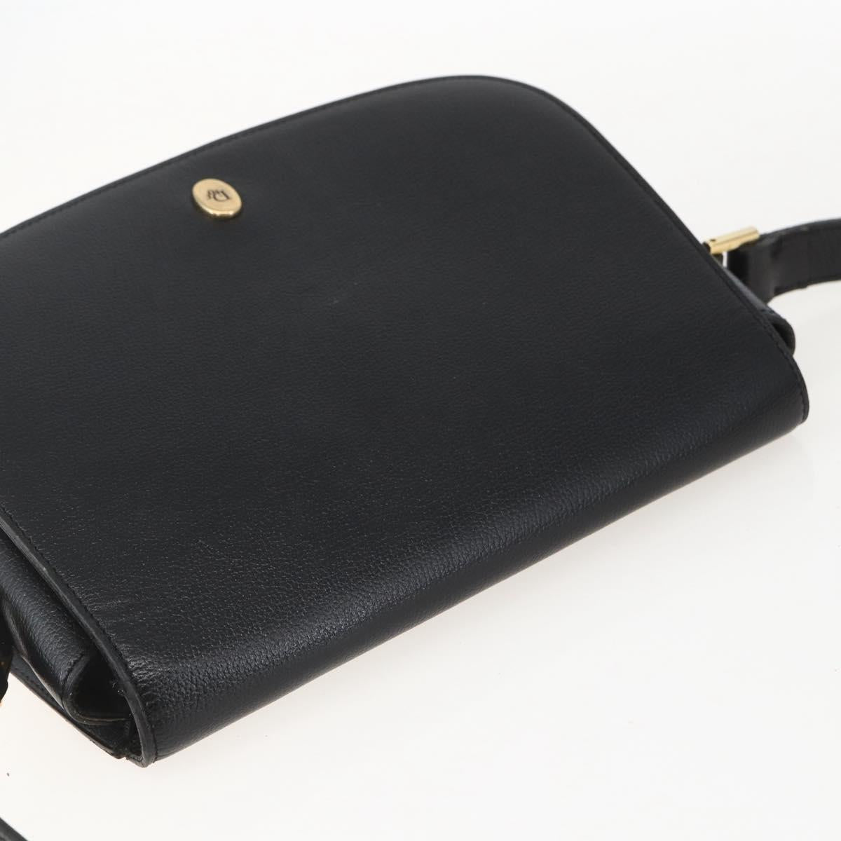 Christian Dior Shoulder Bag Leather Black Gold Auth 159033
