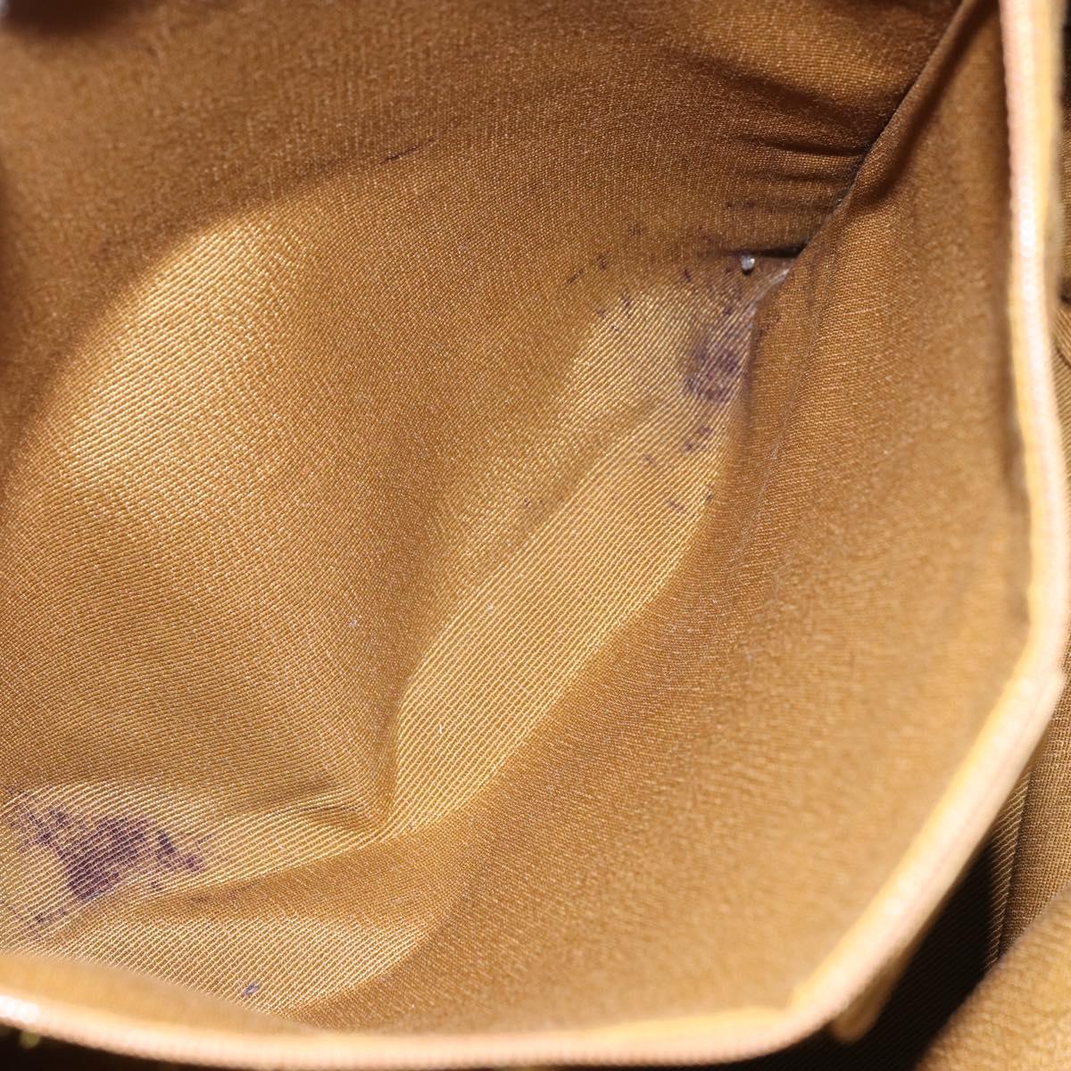 Salvatore Ferragamo Gancini Tote Bag Canvas Light Blue Gold Auth 159039