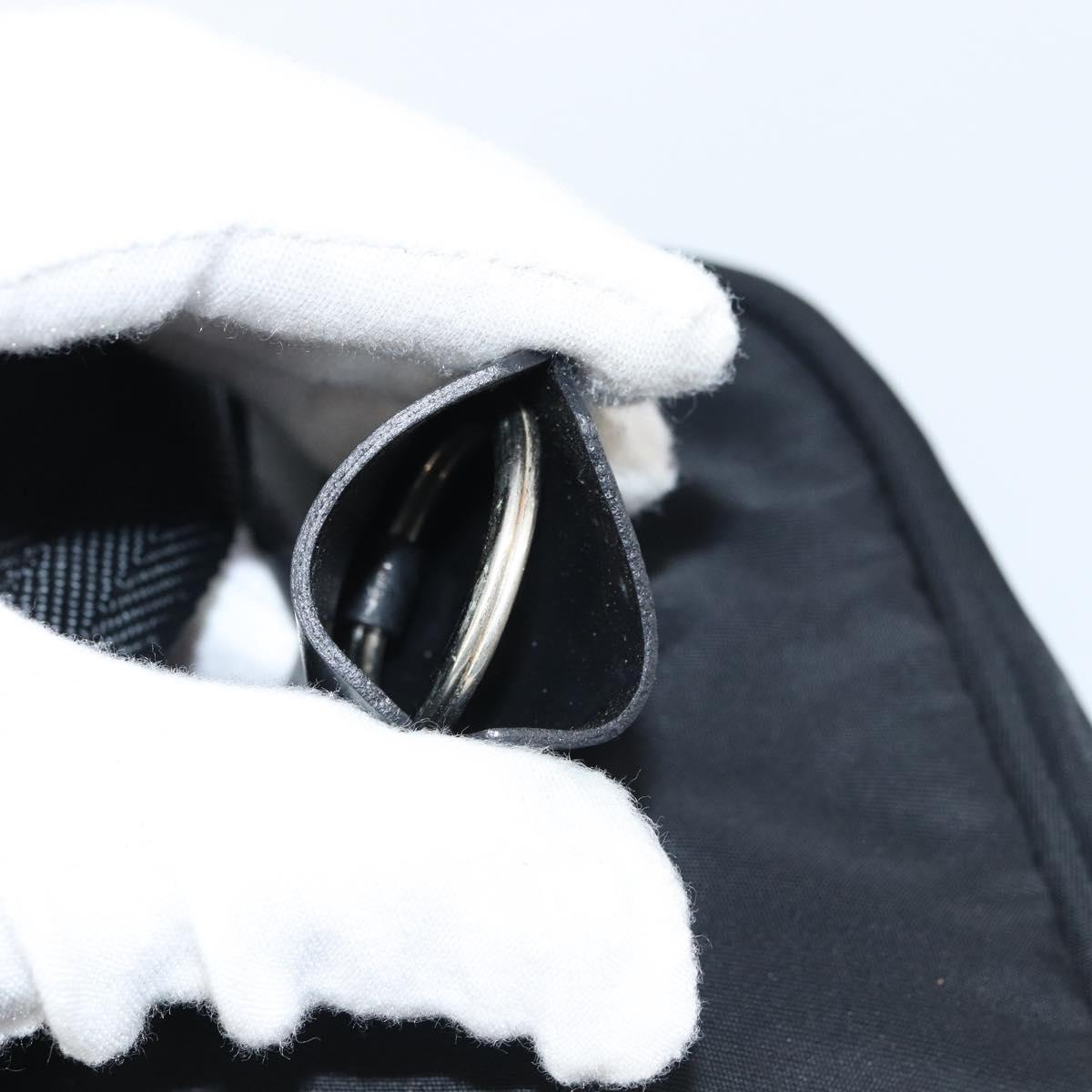 PRADA Hand Bag Nylon Black Silver Auth 159051