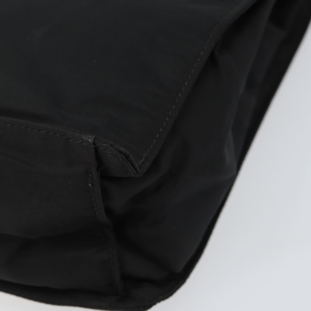 PRADA Hand Bag Nylon Black Silver Auth 159055